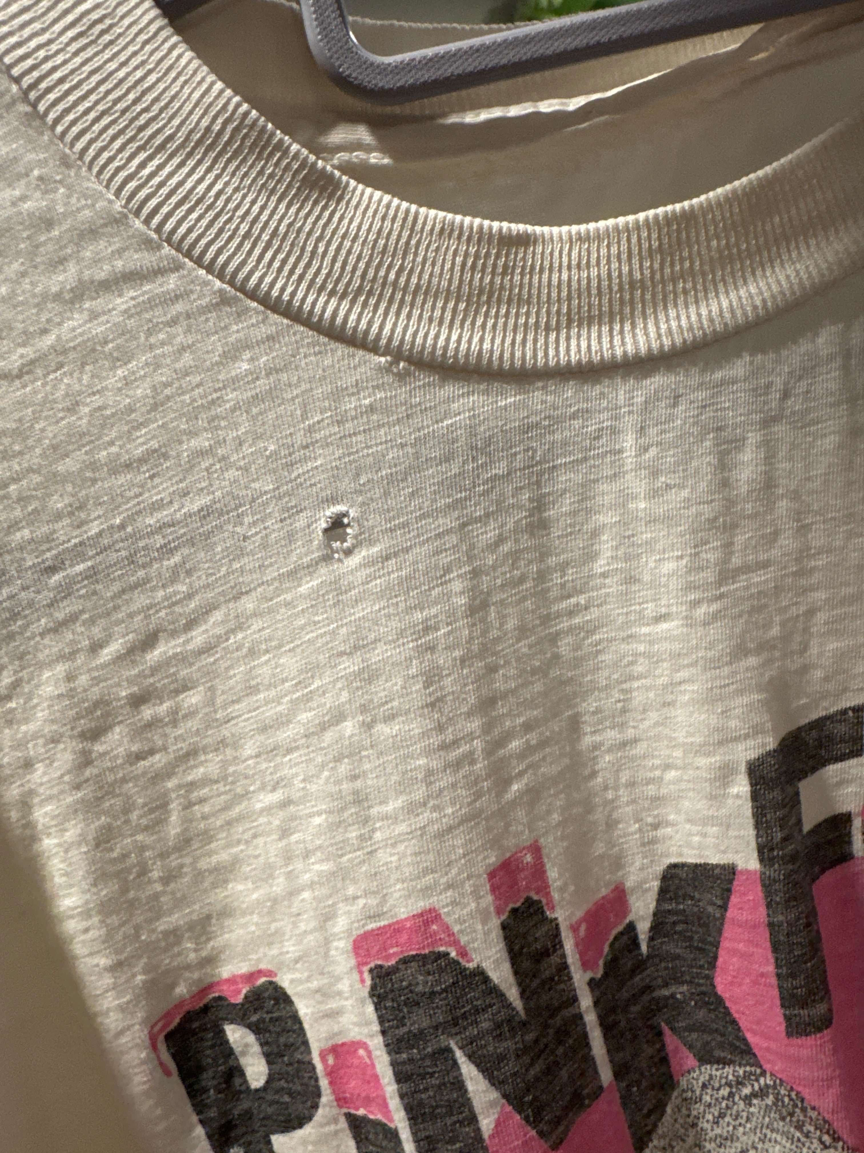 80s Pink Floyd Rock in Venice Light Distress M White