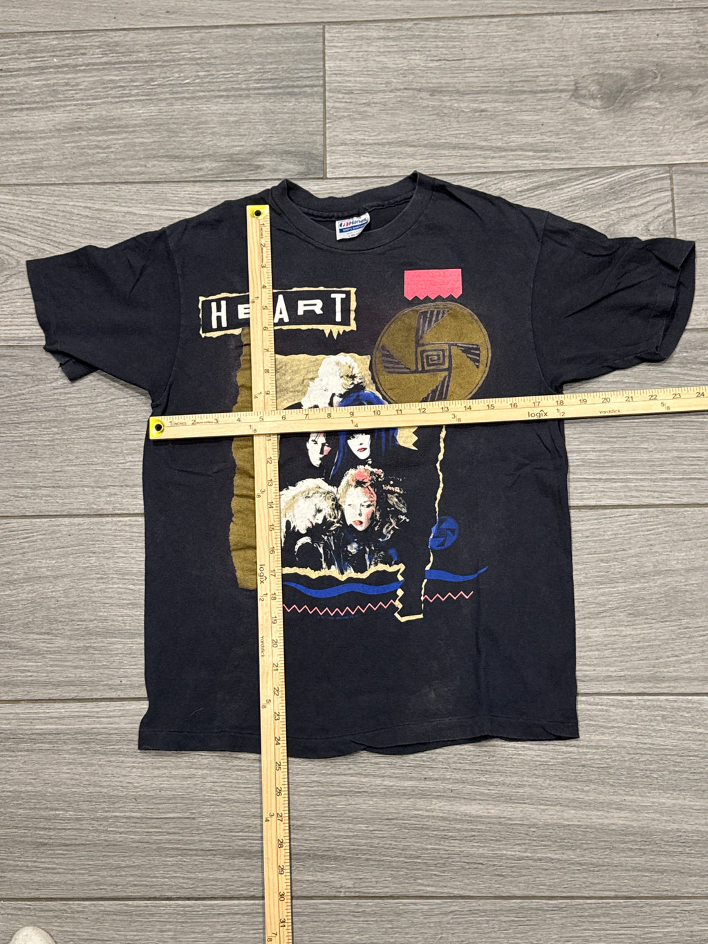 1987 Heart Tour Hanes Black T-Shirt Ann Nancy Wilson Medium