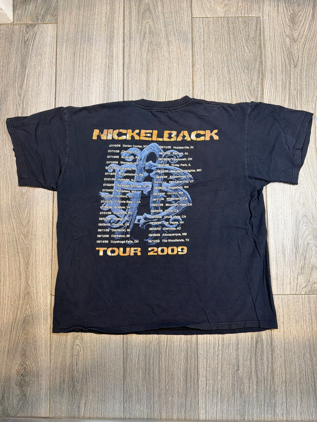 2009 Nickelback Tour Band Graphic Black T-Shirt XL