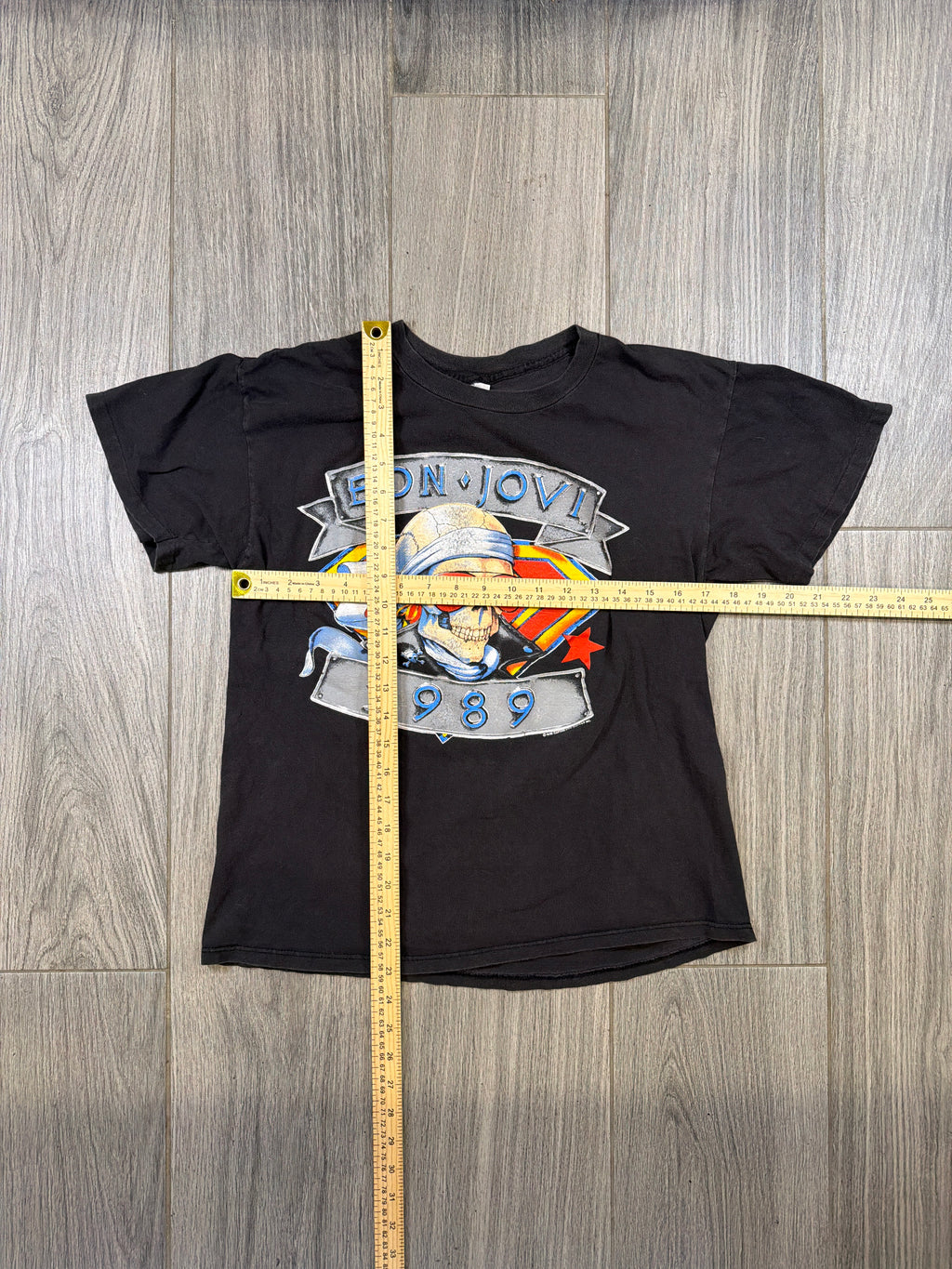 Bon Jovi 1988/1989 Tour We're Back Kickin' Band Black T-Shirt Medium