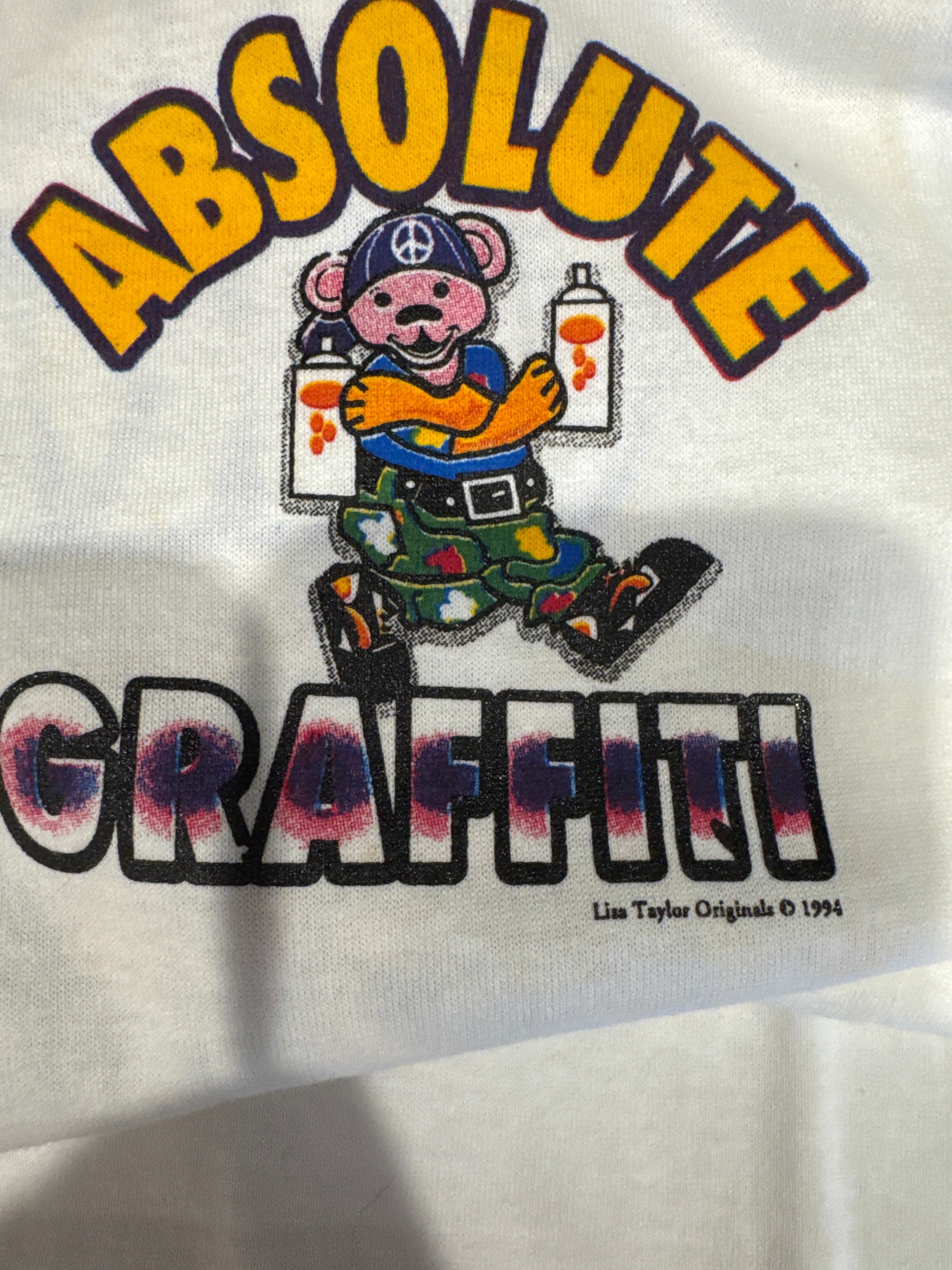 Absolute Graffiti Grateful Dead Bear 90s Delta Double Sided White T-Shirt XL