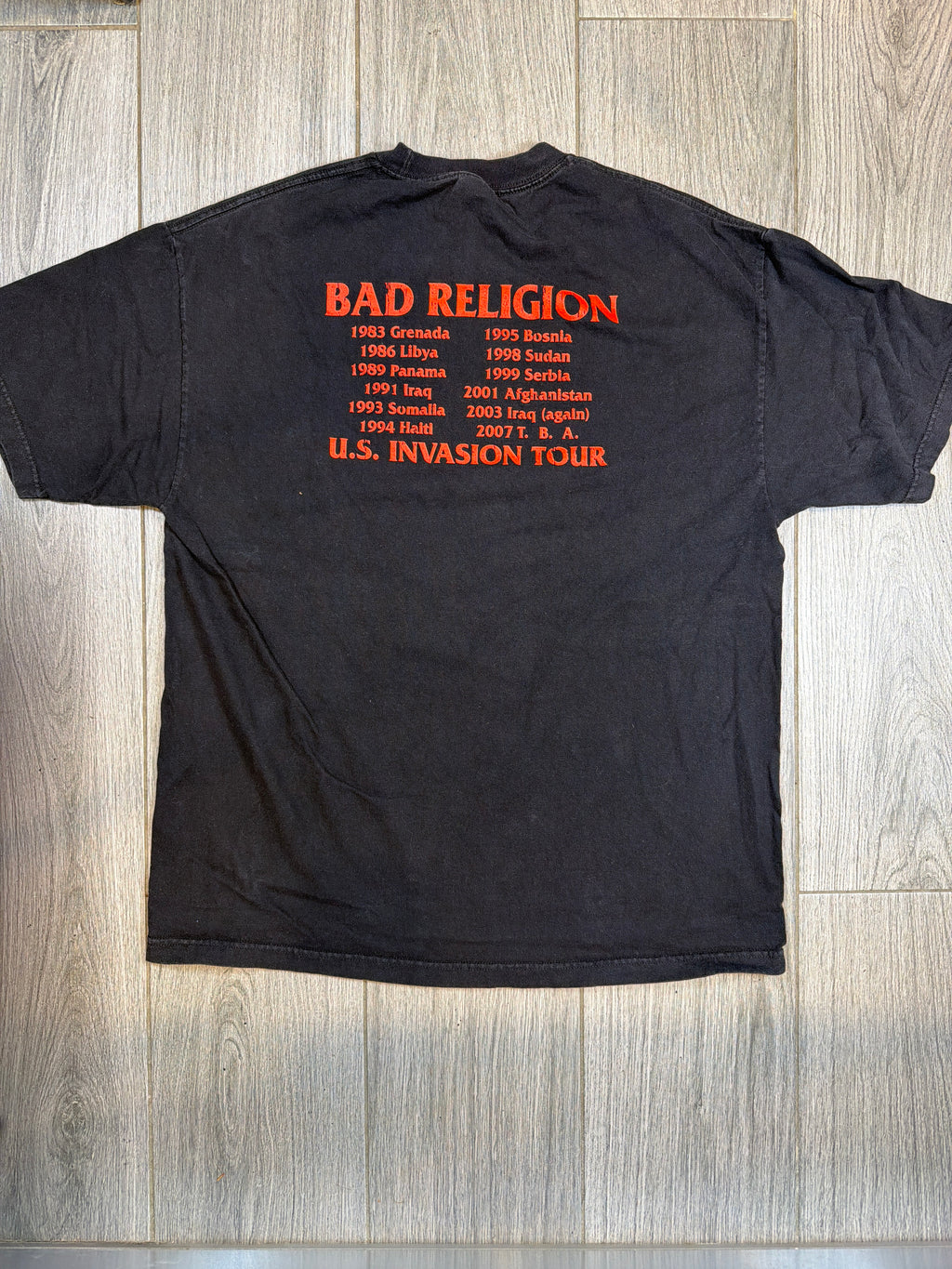 2006 Bad Religion US Invasion Tour Dates Black T-Shirt XL