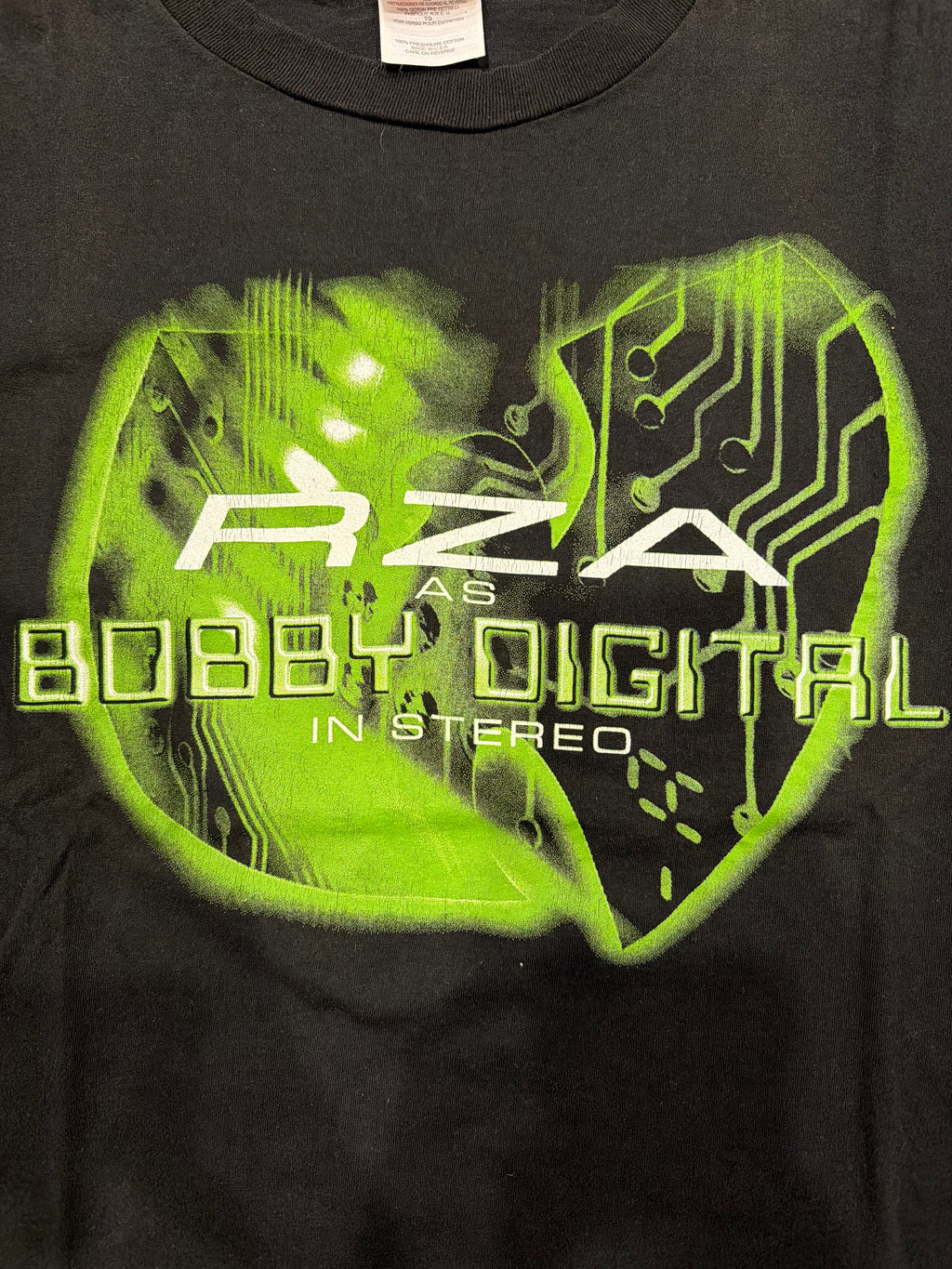 90s Wu Tang RzA Bobby Digital XL Single Stitched Black T-Shirt