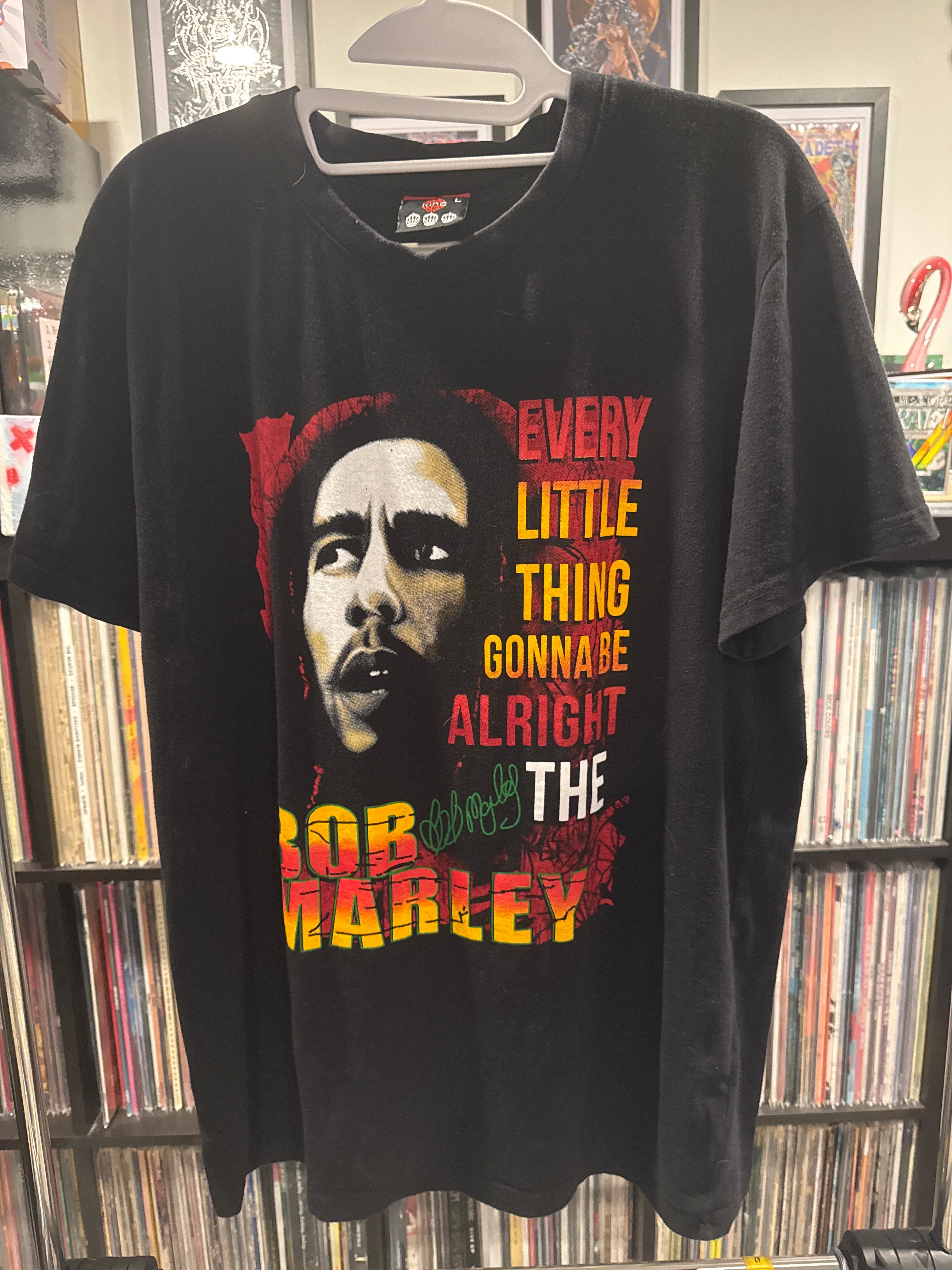 1997 Bob Marley Face Graphic Every Little Thing Rasta King T-Shirt Large