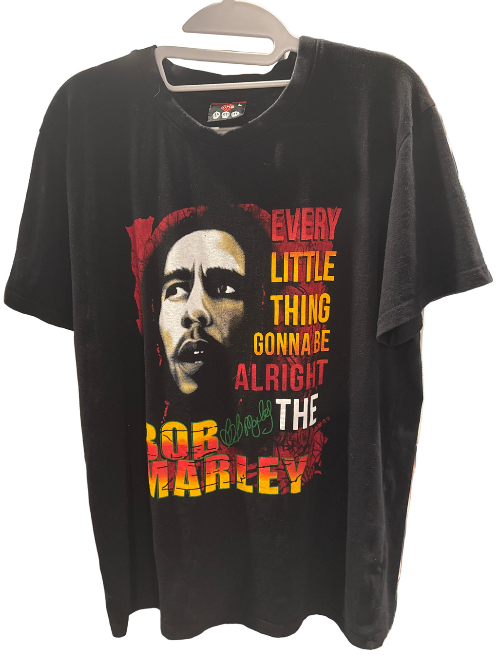 1997 Bob Marley Face Graphic Every Little Thing Rasta King T-Shirt Large