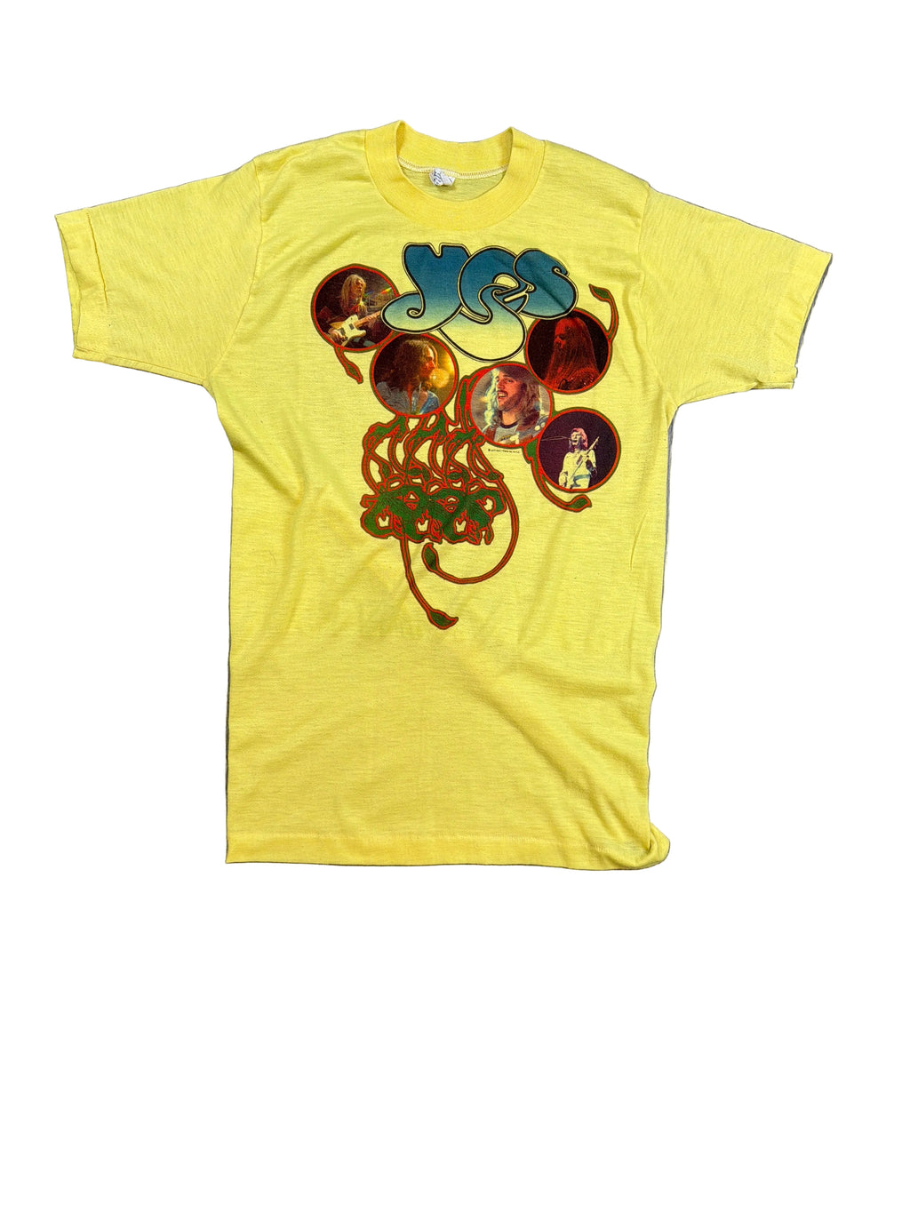 Yes Going For The One Tour 1977 Vintage Yellow Prog Yellow T-Shirt Small