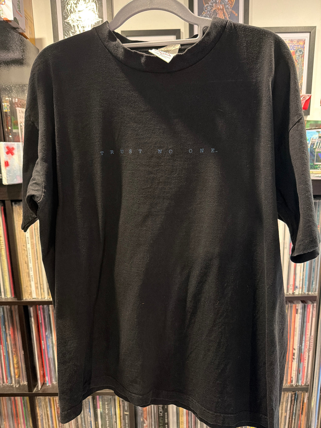 90s The X Files Show Promo L Black T Shirt Trust No One Alien Paranormal