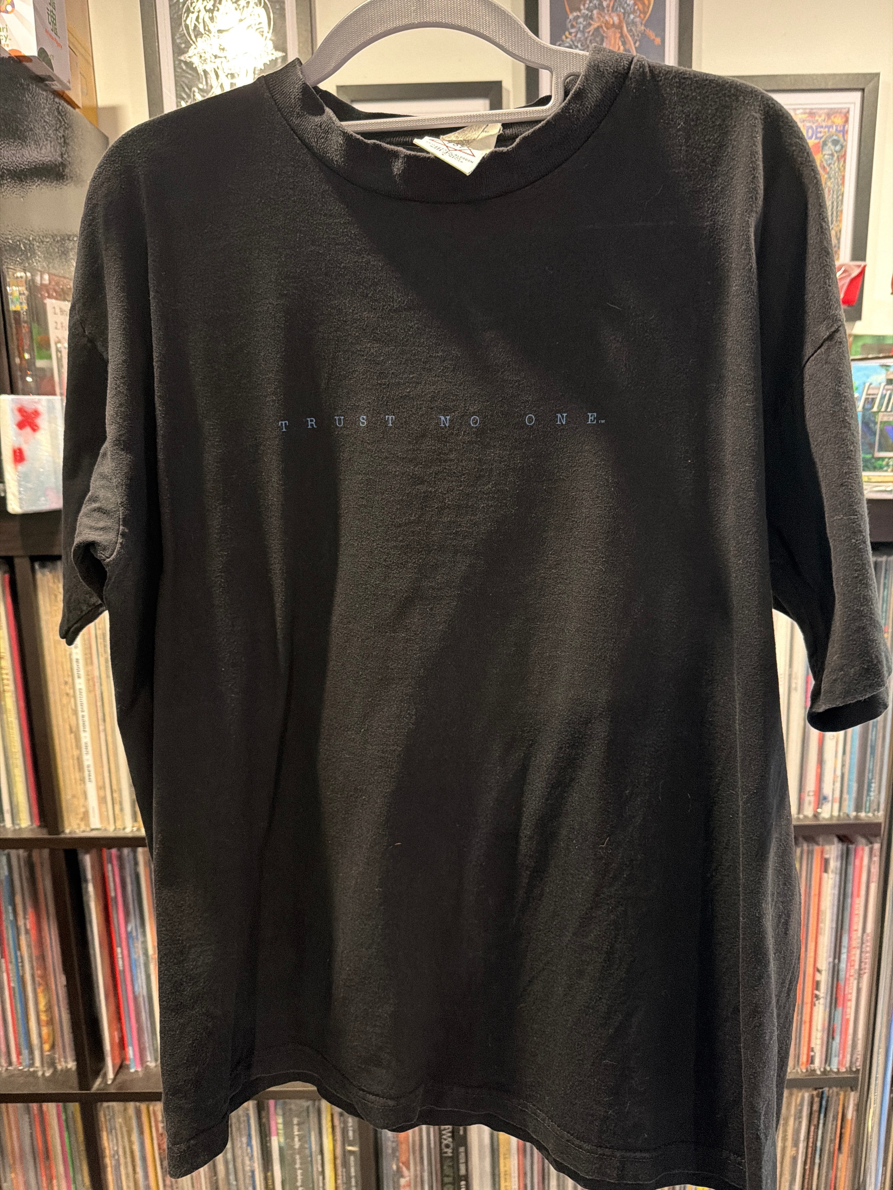 90s The X Files Show Promo L Black T Shirt Trust No One Alien Paranormal