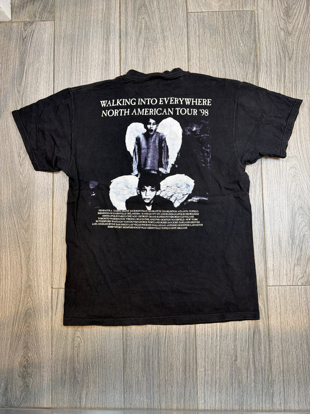 1998 Page and Plant Band Black T-Shirt Tultex Large