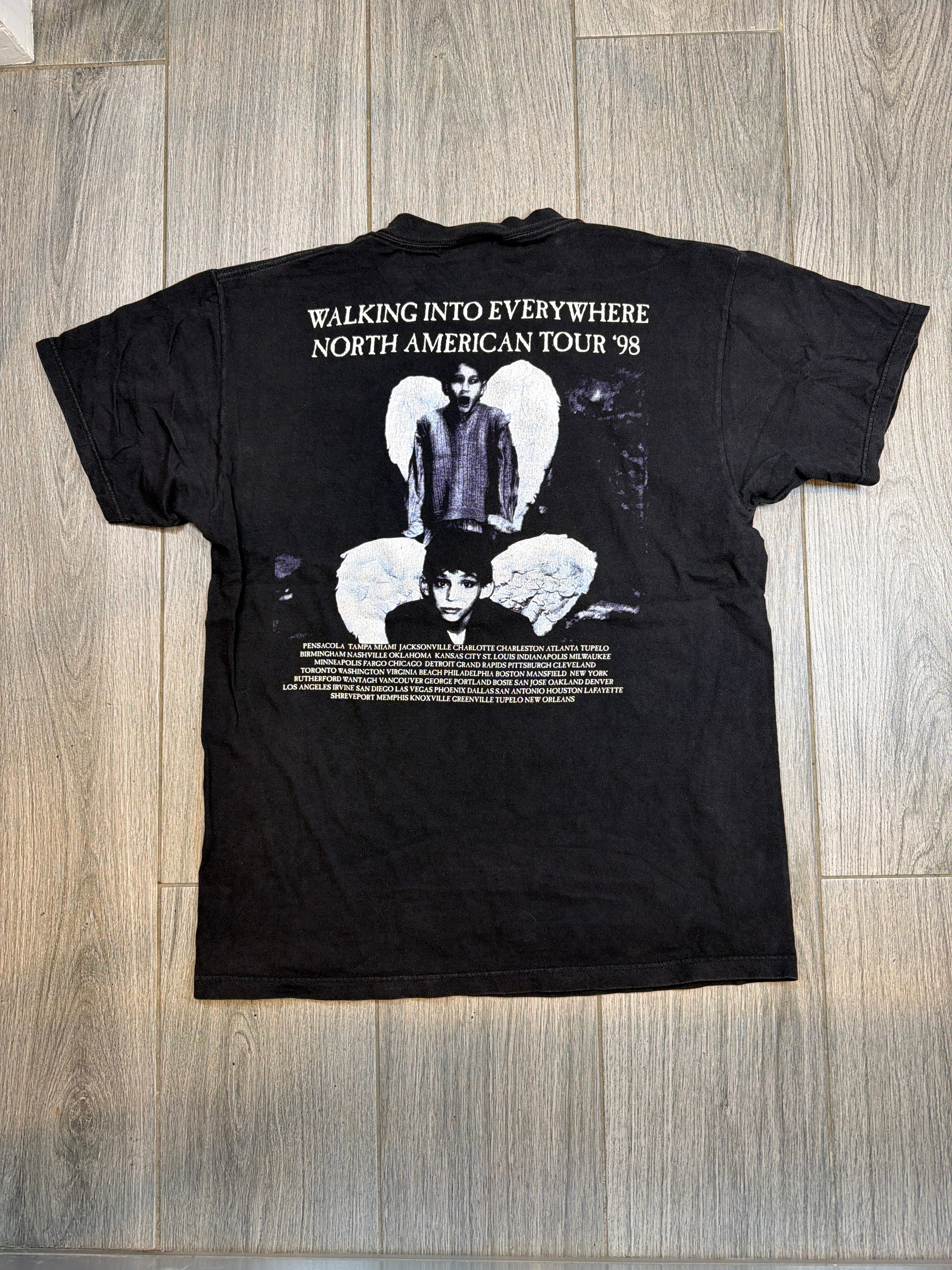 1998 Page and Plant Band Black T-Shirt Tultex Large