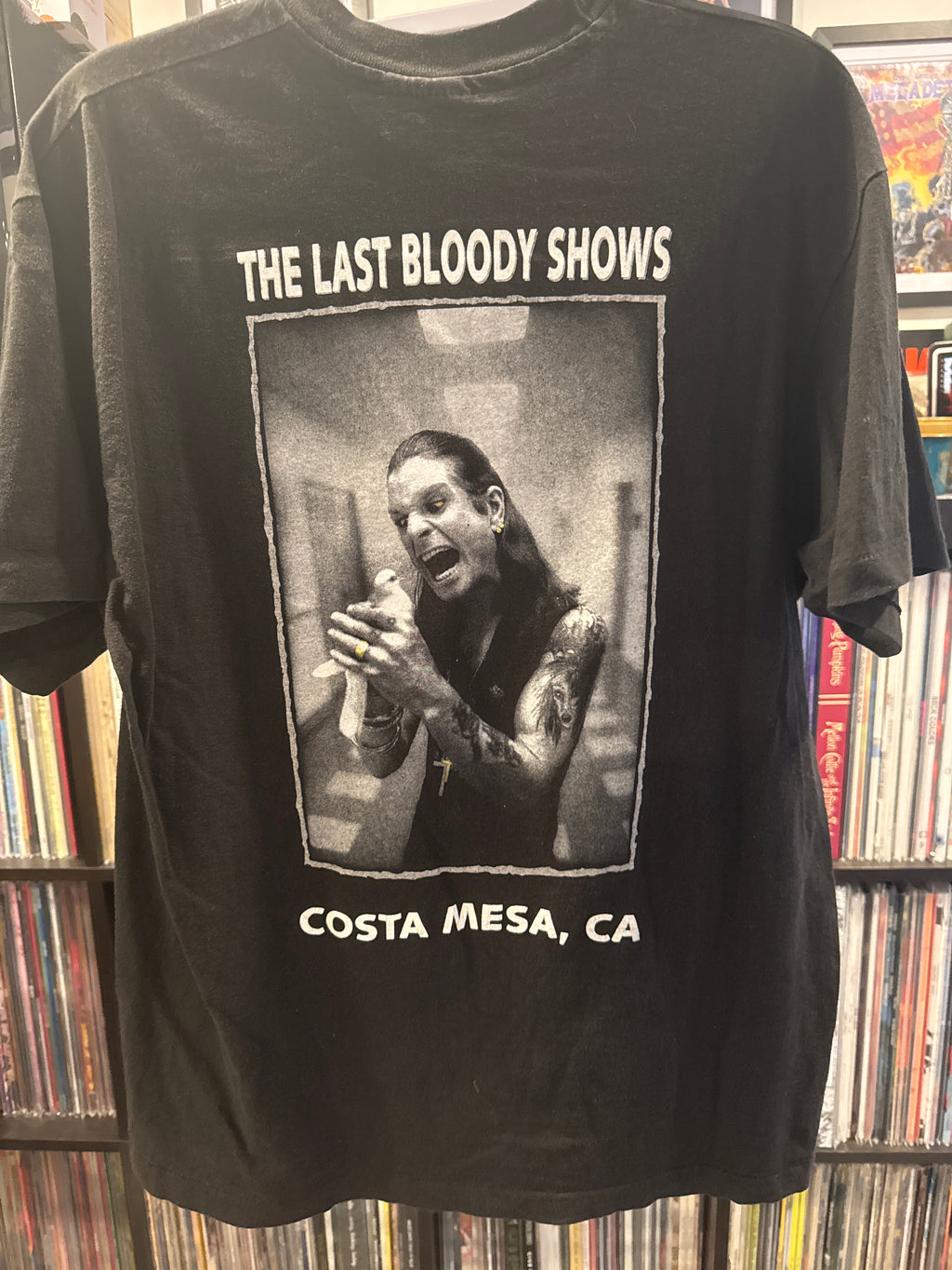 1992 Ozzy Osbourne Dove T-Shirt Black Large Metallic Single Stitch Costa Mesa