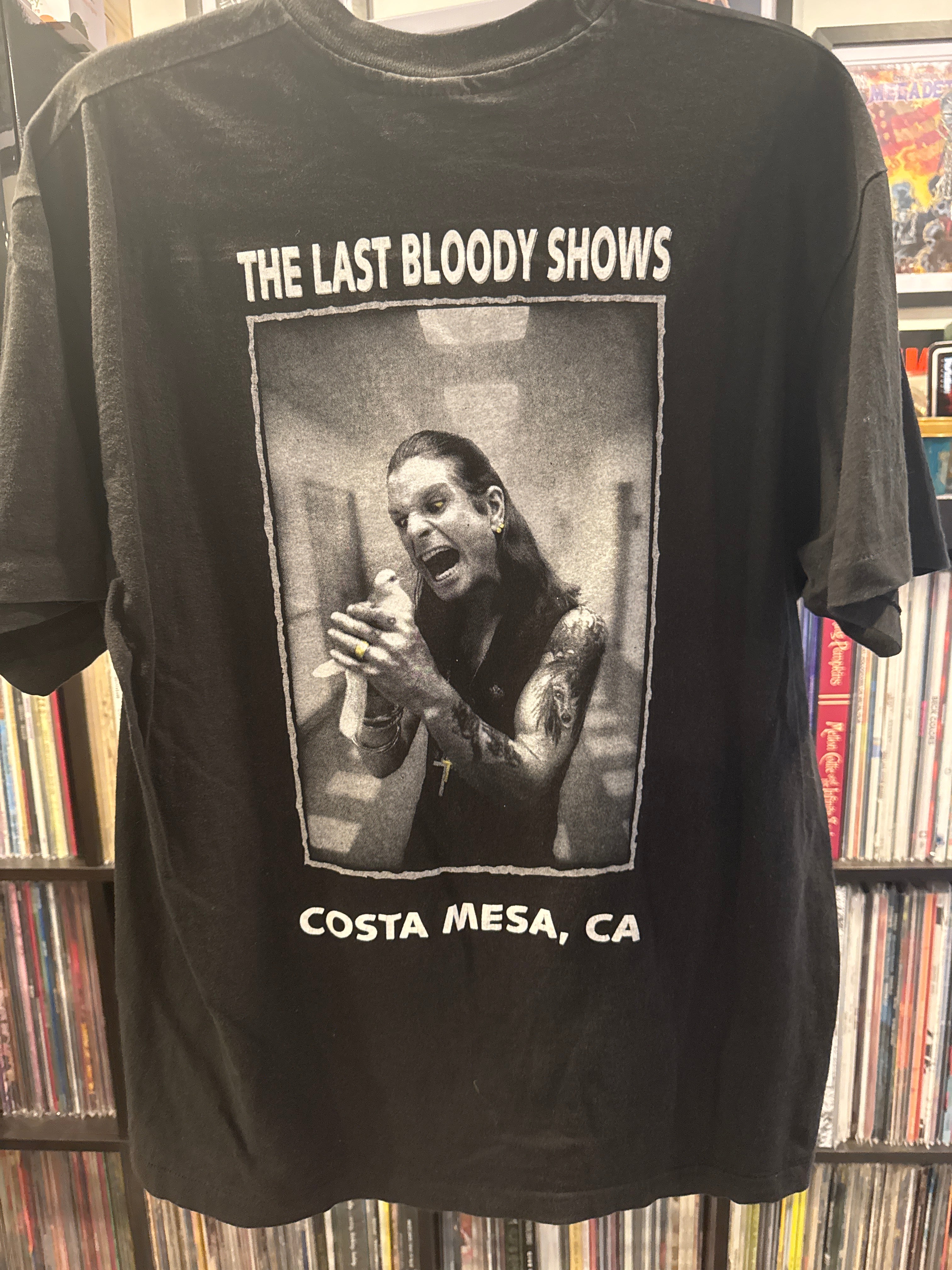 1992 Ozzy Osbourne Dove T-Shirt Black Large Metallic Single Stitch Costa Mesa