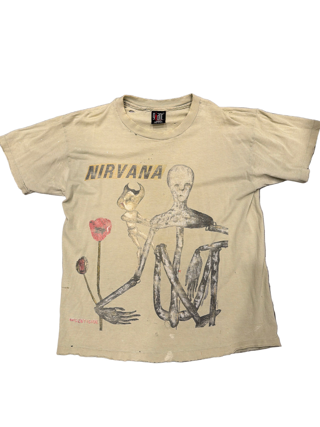 1993 Nirvana Incesticide Kurt Cobain Giant Thrashed T-Shirt XL
