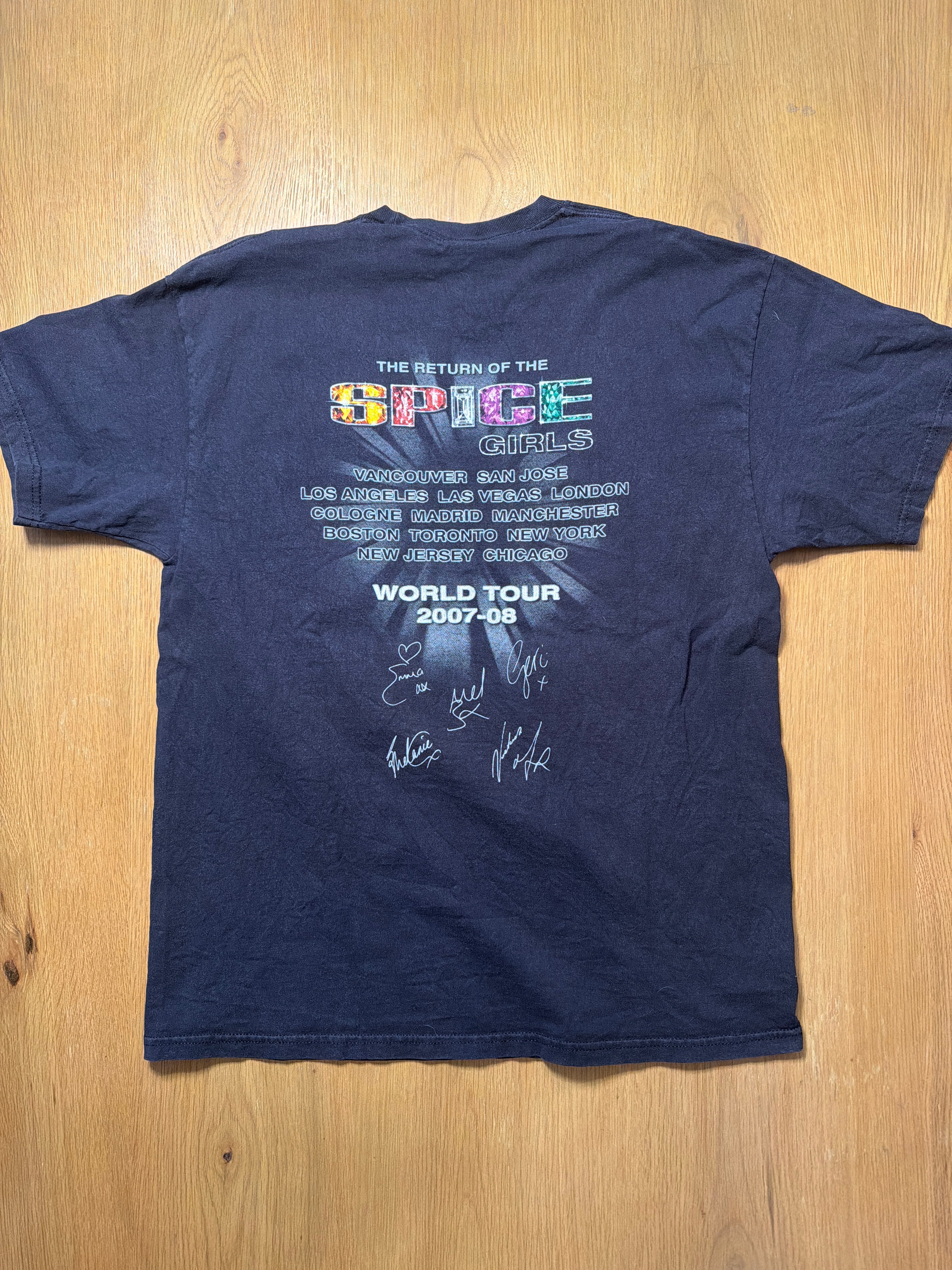 Spice Girls Return Tour Y2K Pop Band Black T-Shirt Large