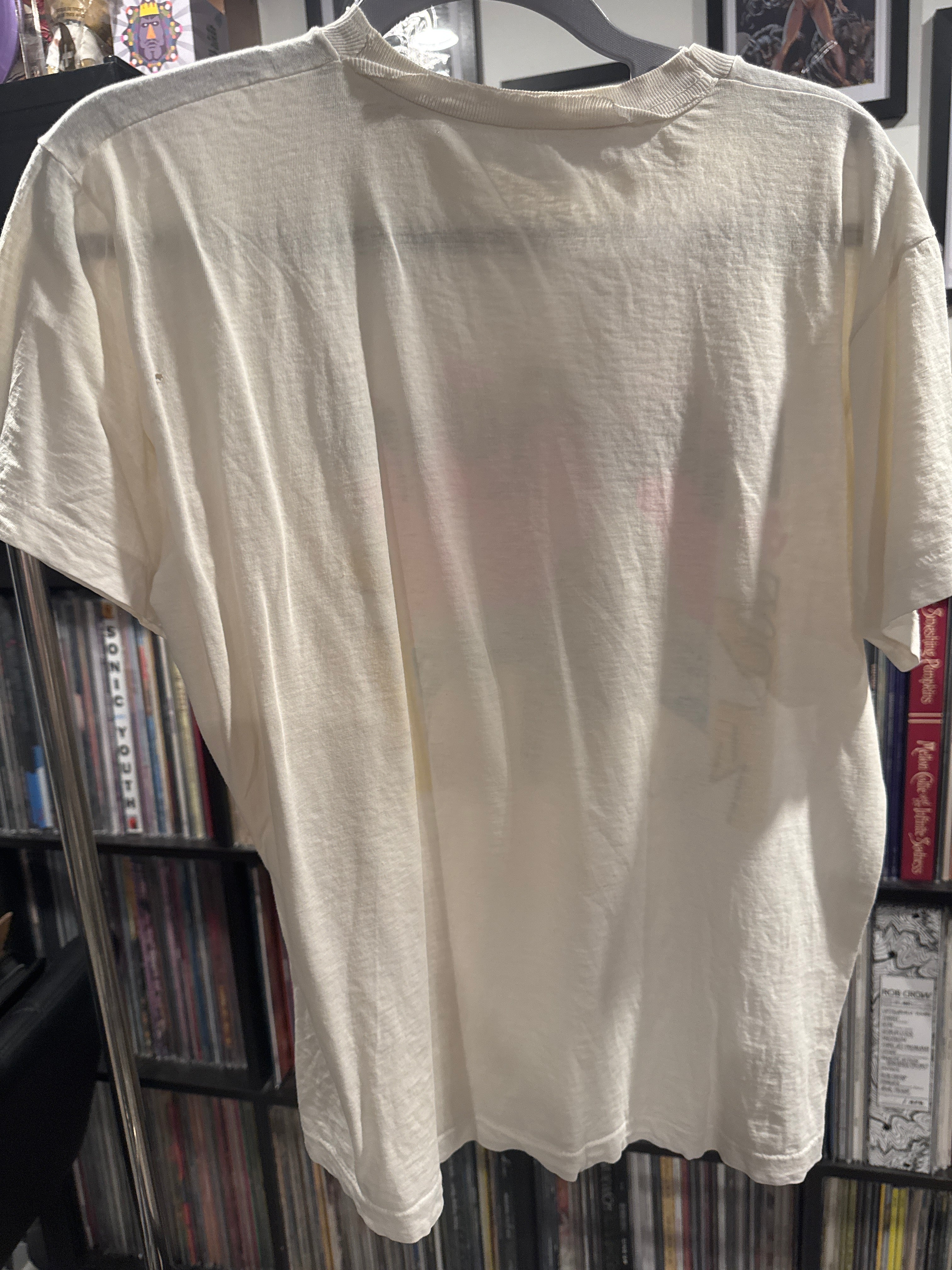 80s Pink Floyd Rock in Venice Light Distress M White