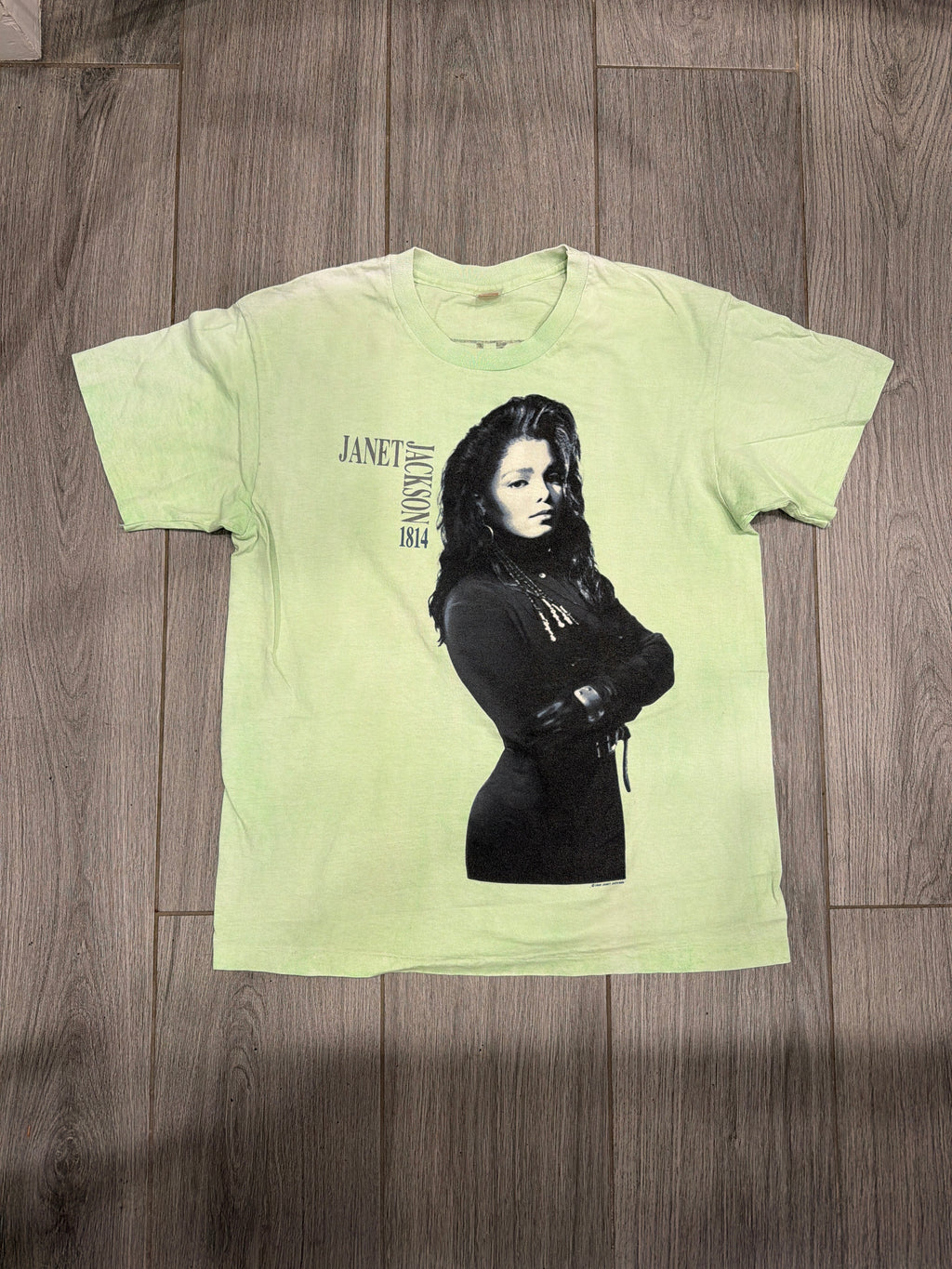 1990 Janet Jackson Green Rhythm Nation Tour T-Shirt Large