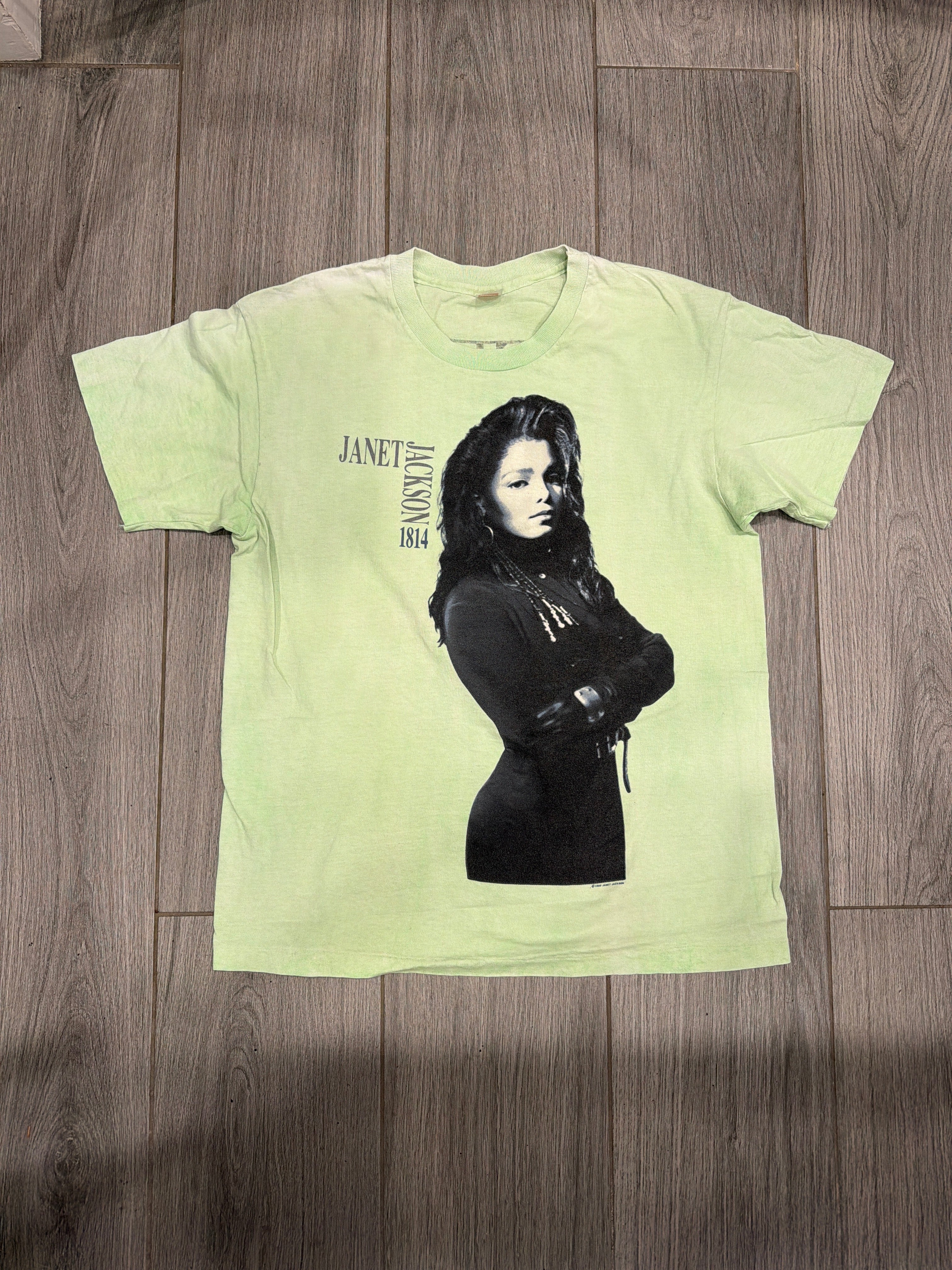 1990 Janet Jackson Green Rhythm Nation Tour T-Shirt Large