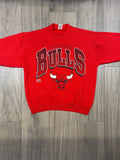 Chicago Bulls 90s Spellout Fotl Red Crewneck Sweatshirt Large