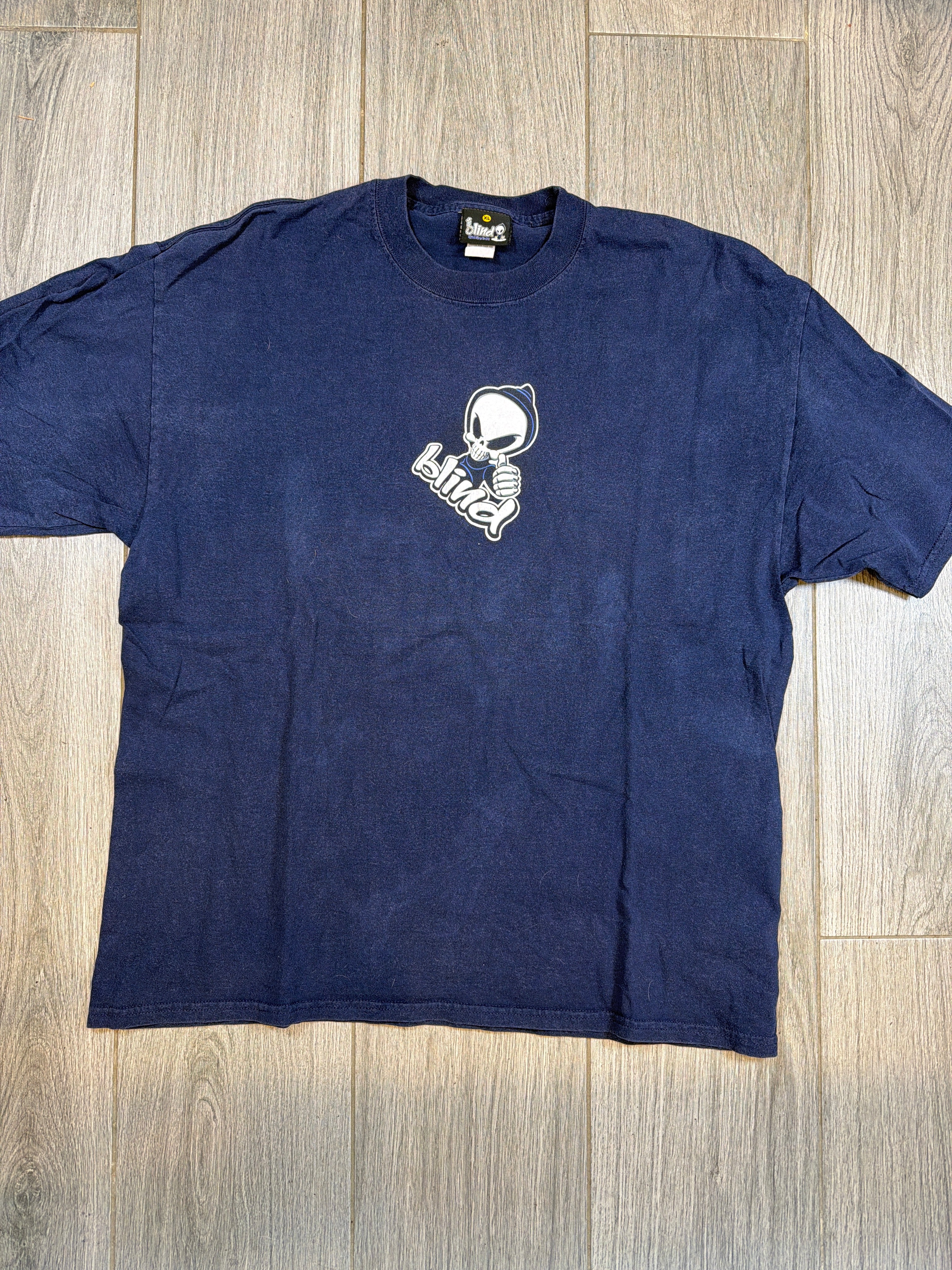 90s/00s Blind Skateboards Skate Reaper Blue T-Shirt XL