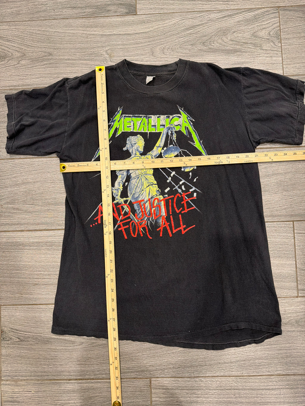 1988 Metallica ...And Justice For All Hammer Black T-Shirt Large