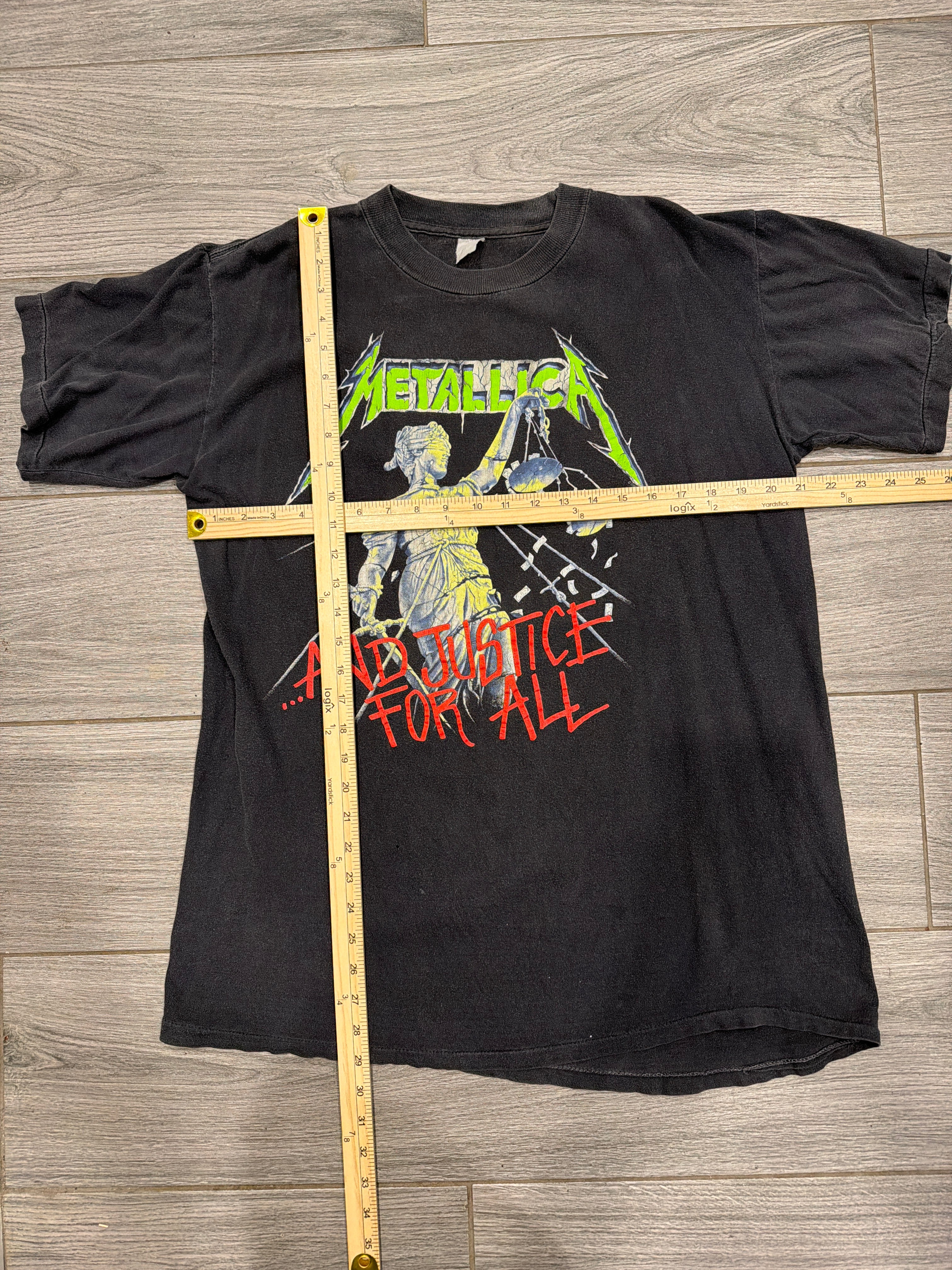 1988 Metallica ...And Justice For All Hammer Black T-Shirt Large