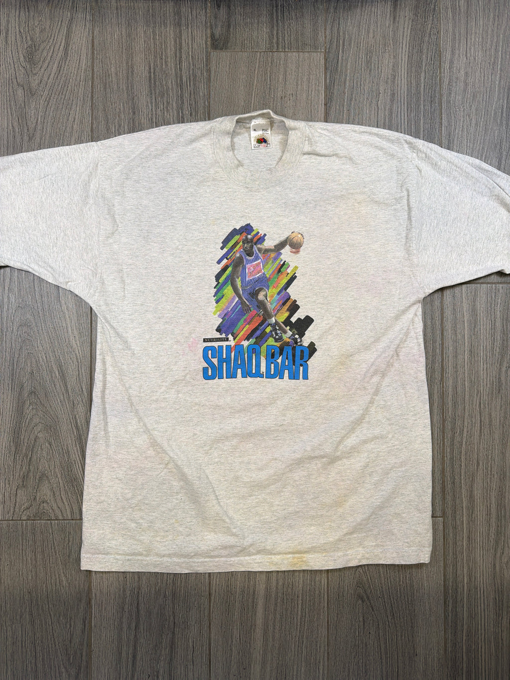 Shaq Nutrilite SHAQ Bar Shaquille 90s NBA Grey T-Shirt XL