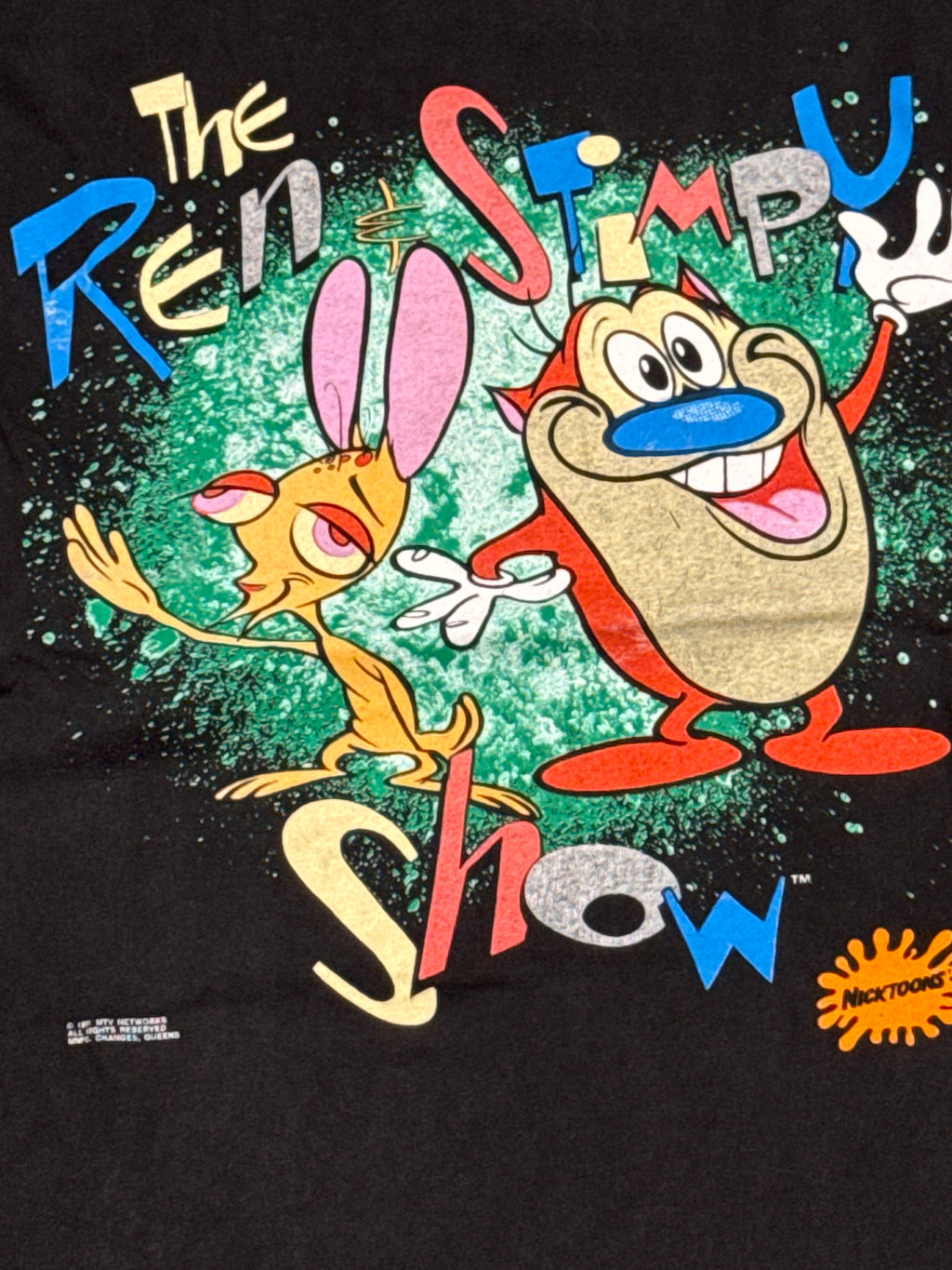 1991 Ren and Stimpy Show Nickelodeon MTV Changes Black T-Shirt XL