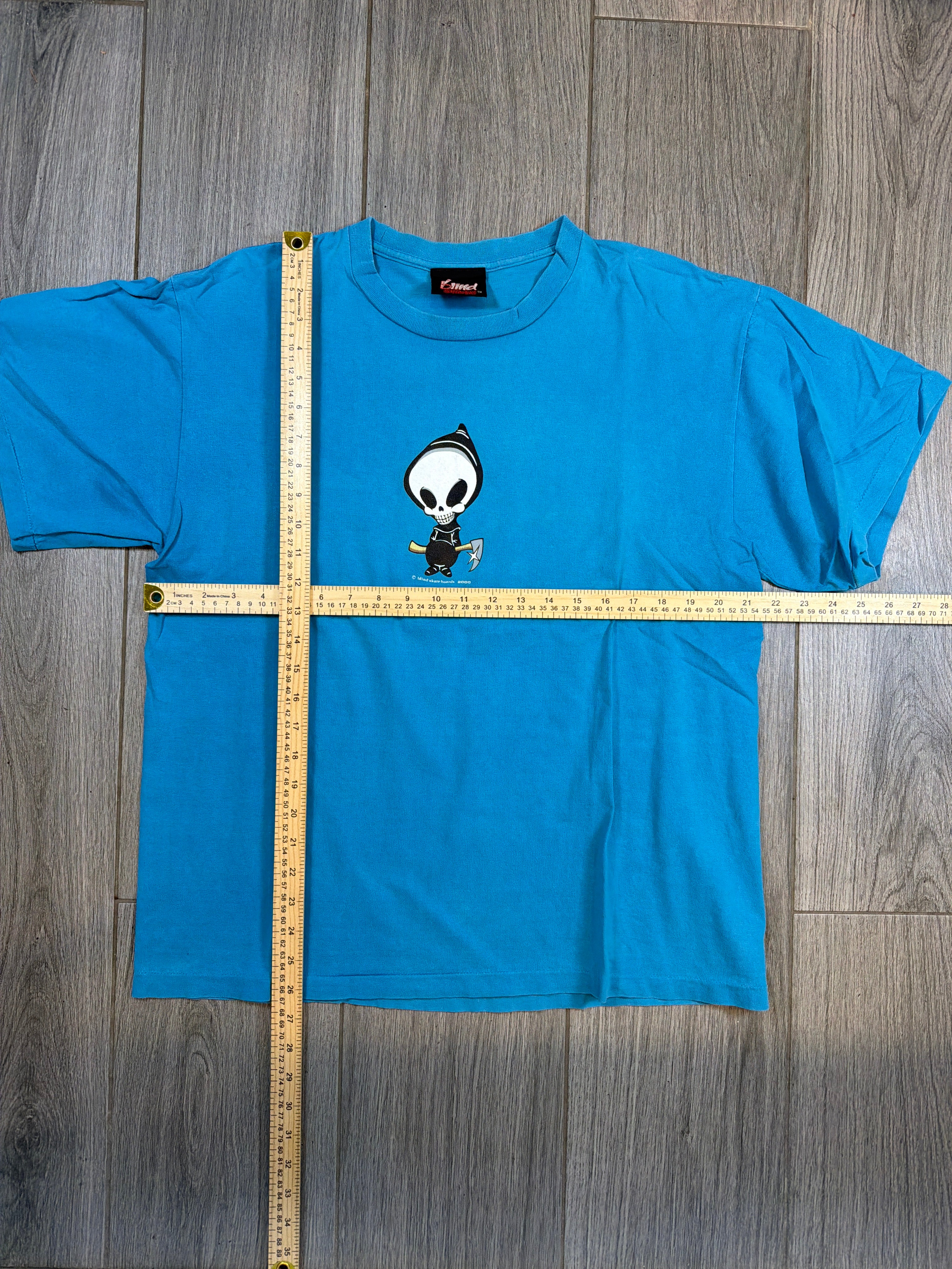 00s Blind Skateboards Reaper UFO Blue T-Shirt Large