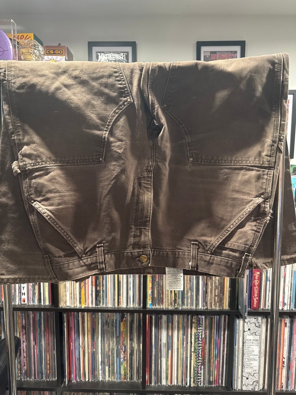 Vintage Carhartt Double Knee Front Pants 36 x 30 Brown Worn Broken In Distressed