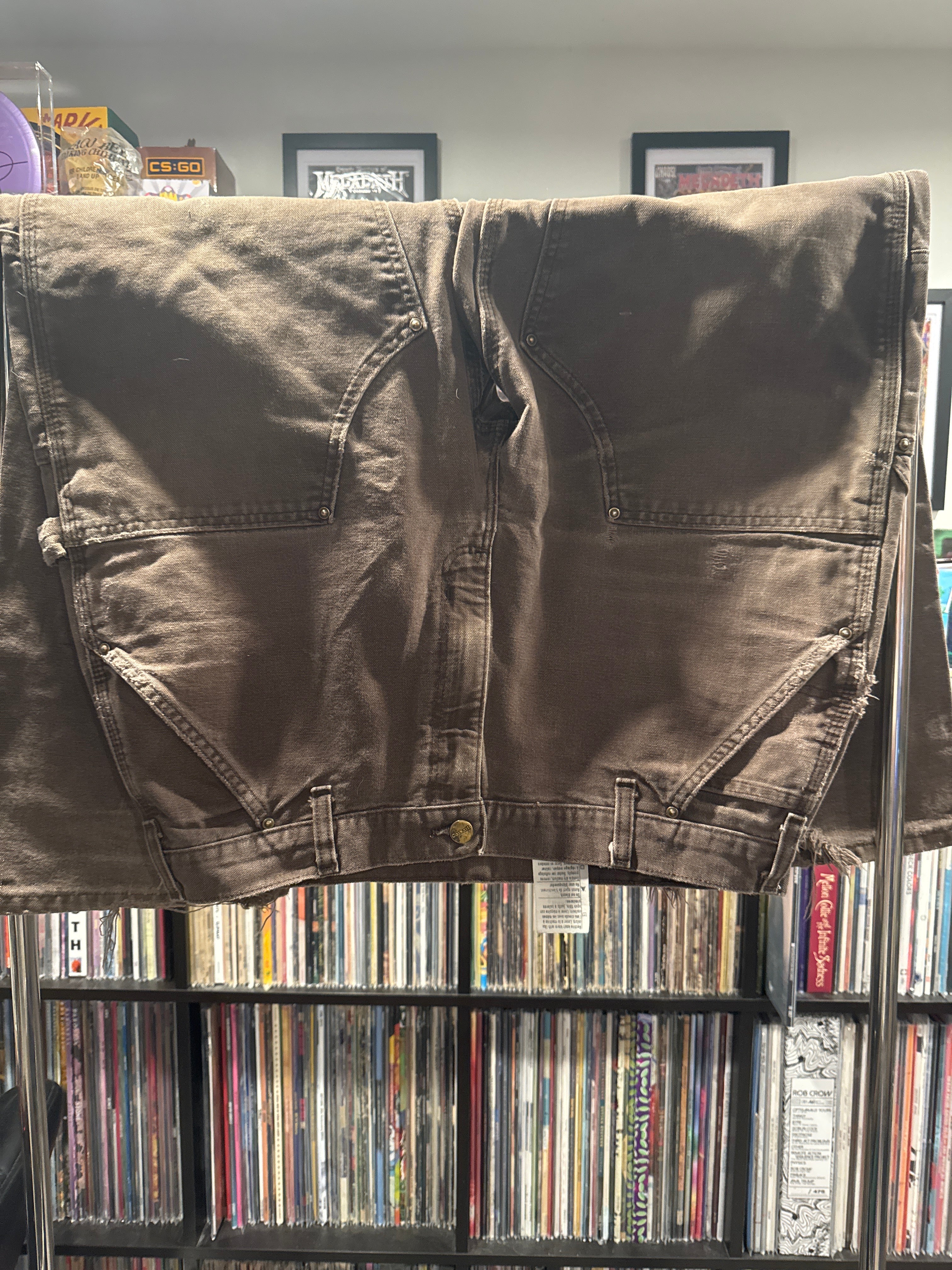 Vintage Carhartt Double Knee Front Pants 36 x 30 Brown Worn Broken In Distressed