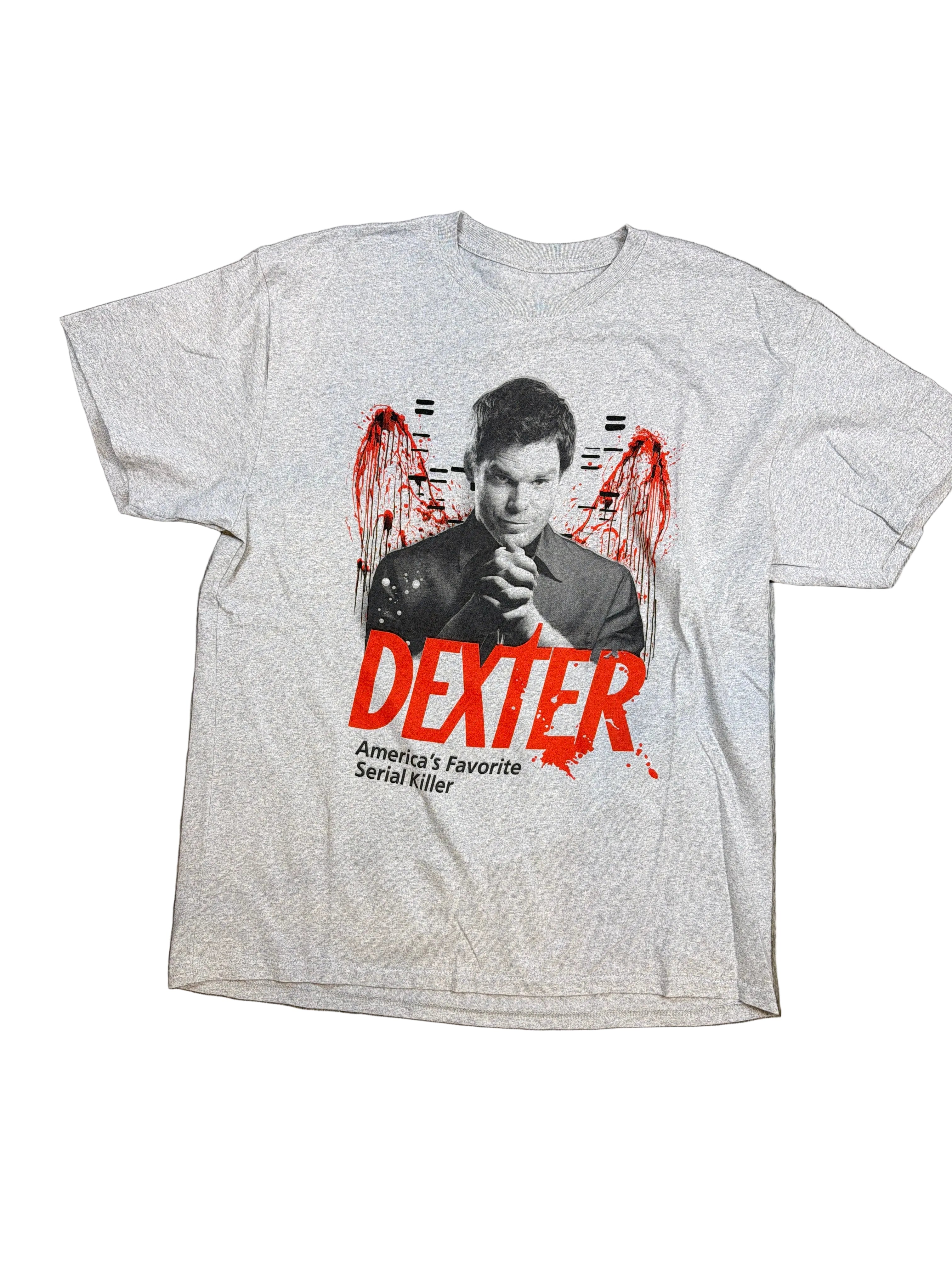 00s Dexter TV Series Showtime Crime Grey T-Shirt Large