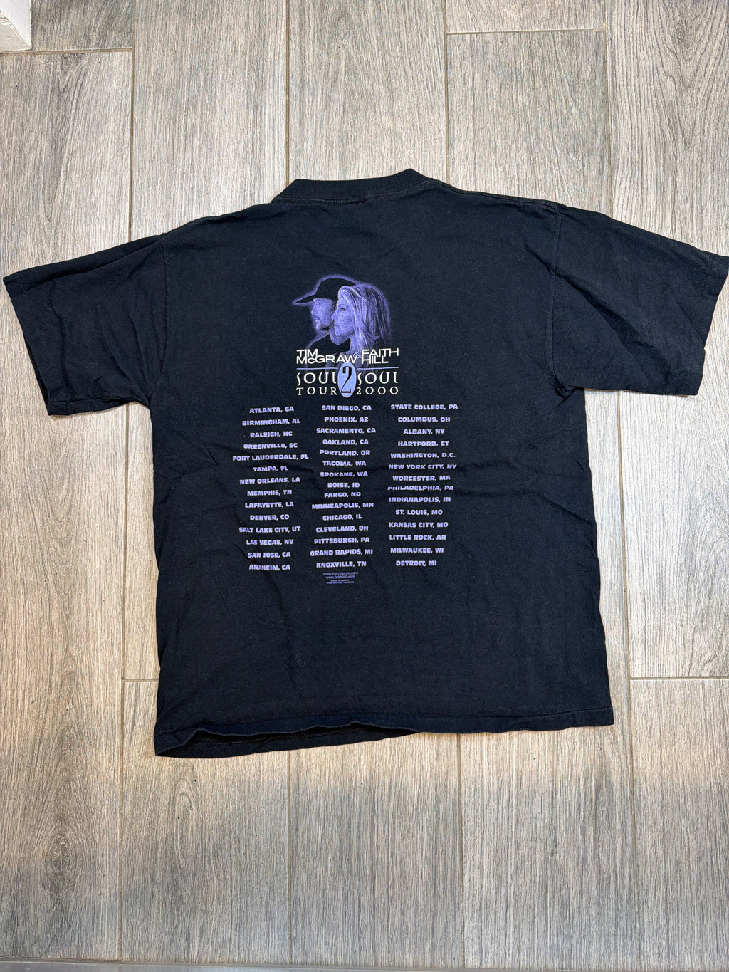 2002 Tim Mcgraw Faith Hill Soul 2 Soul Tour Allsport Black T-Shirt Large