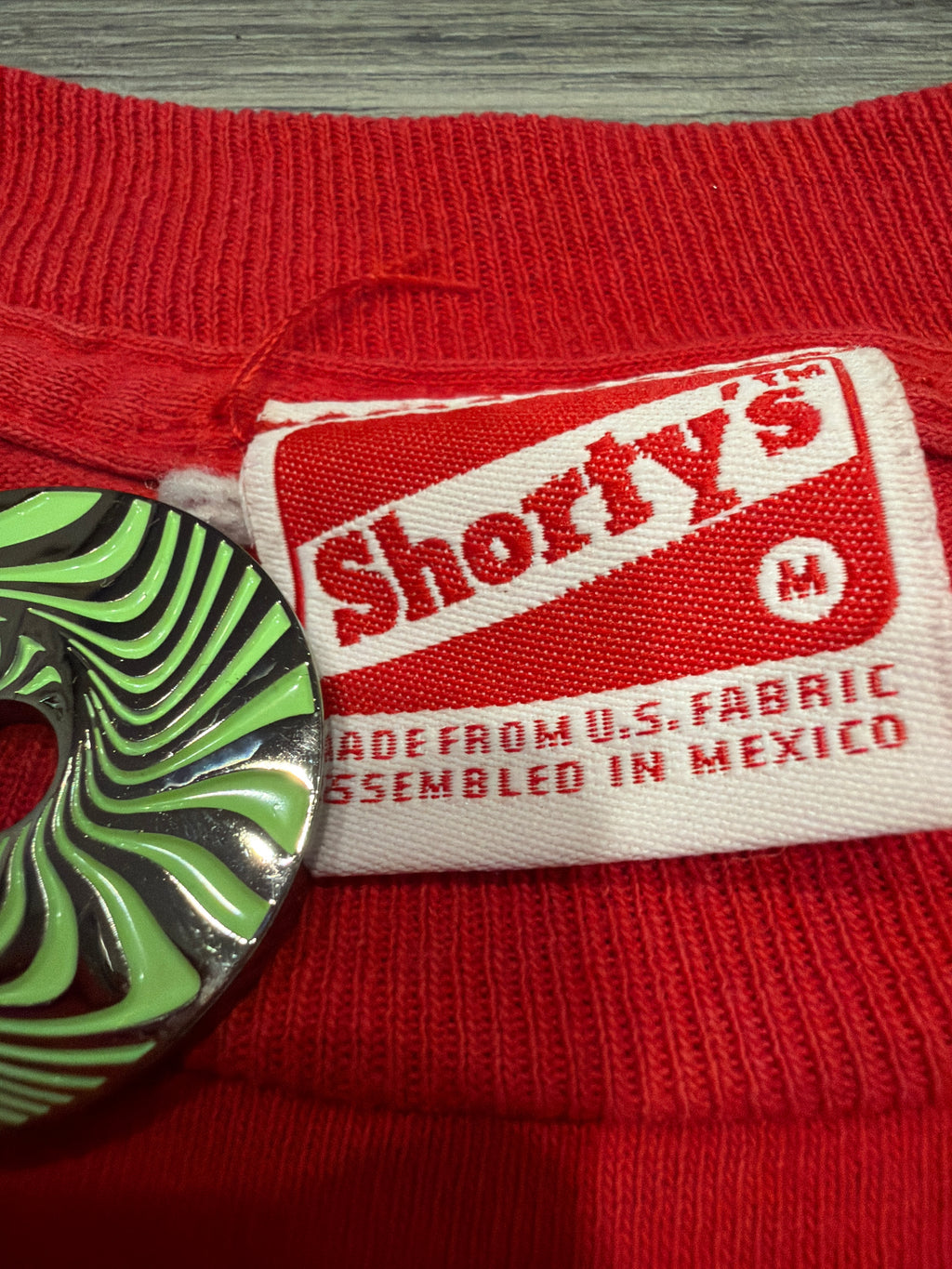 90s Shorty's Doh-Doh Bushings Skate Band Red T-Shirt Medium