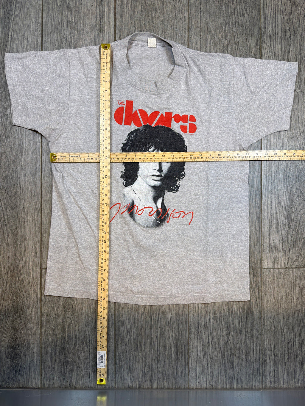 The Doors 1983 Jim Morrison Band Signatures Heather T-Shirt Large