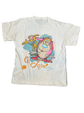 1991 Ren and Stimpy Oh Joy Nickelodeon White T-Shirt Large