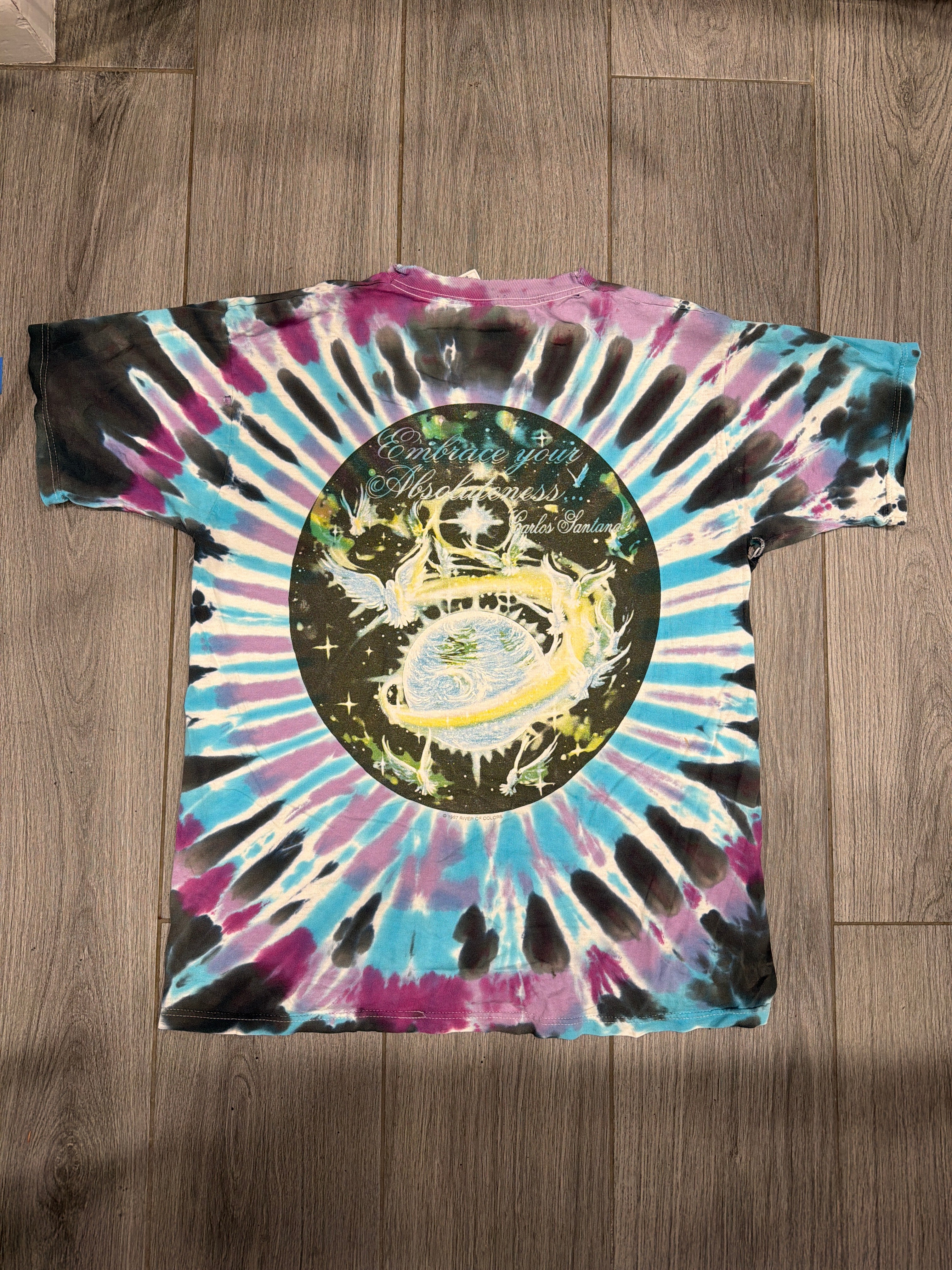 1997 Santana Thrashed Tie Dye FOTL T-Shirt Large