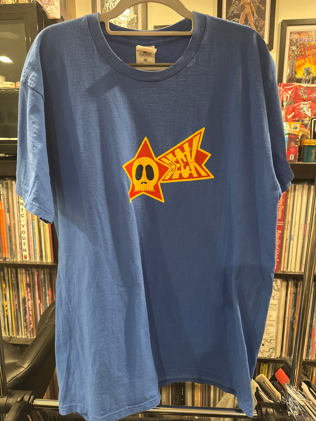 1999 Beck XL Blue T Shirt Skull FOTL Heavy Alt Indie