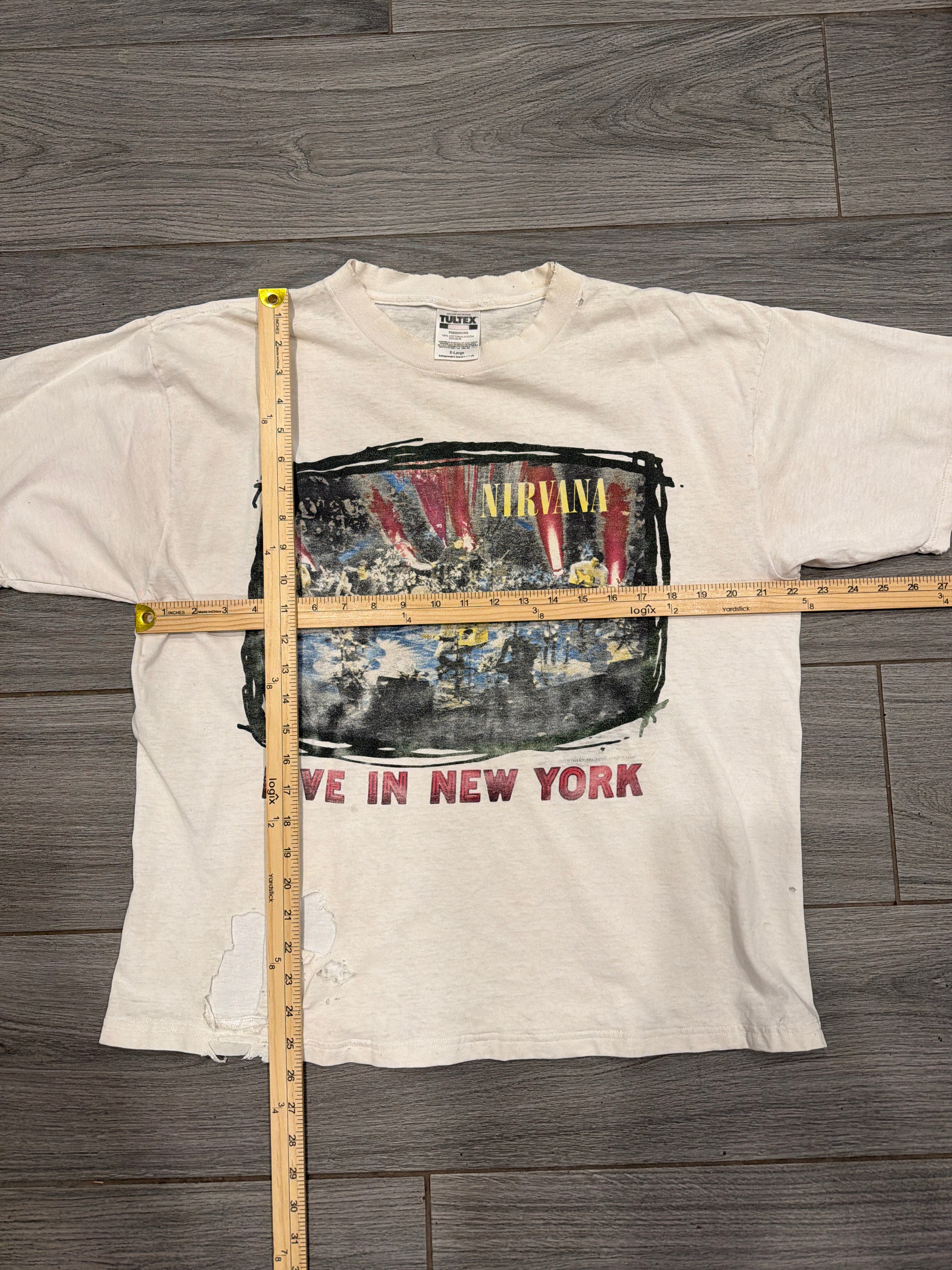 1995 Nirvana MTV Unplugged New York Live Thrashed Repaired T-Shirt XL