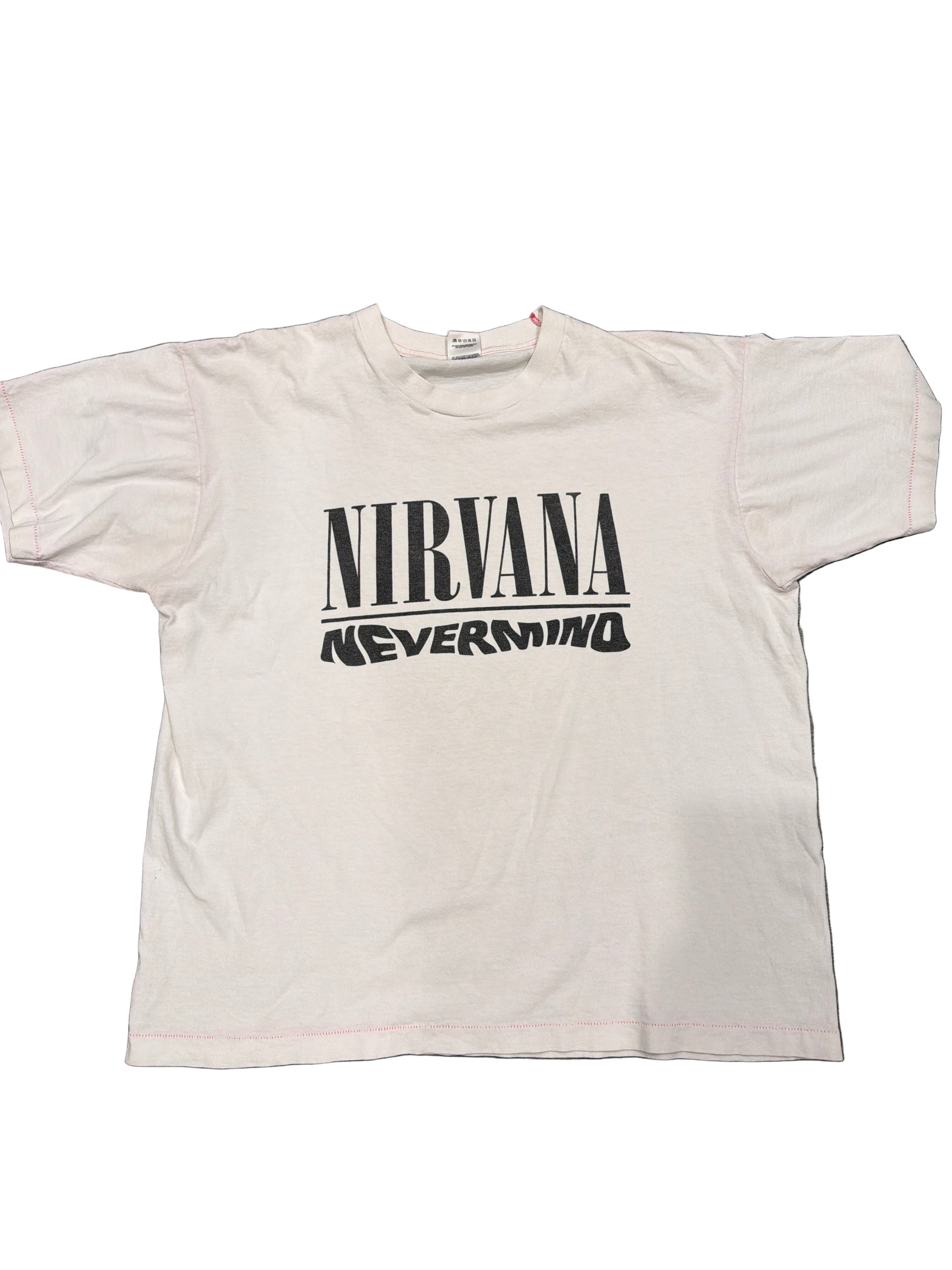 90s Nirvana Nevermind Kurt Cobain Grohl White FOTL T-Shirt XL