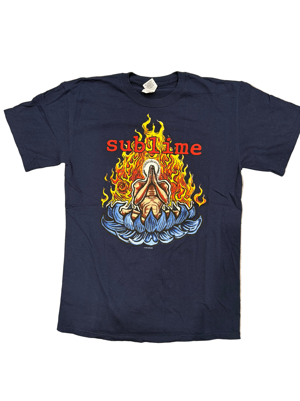 00s Sublime Band Lotus Navy Blue T-Shirt Medium