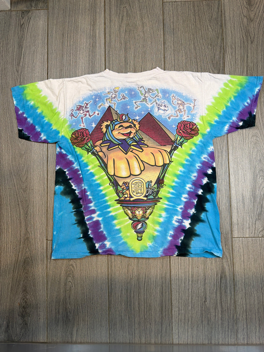 90s Grateful Dead Egypt Tour Liquid Blue Tie Dye T-Shirt Medium