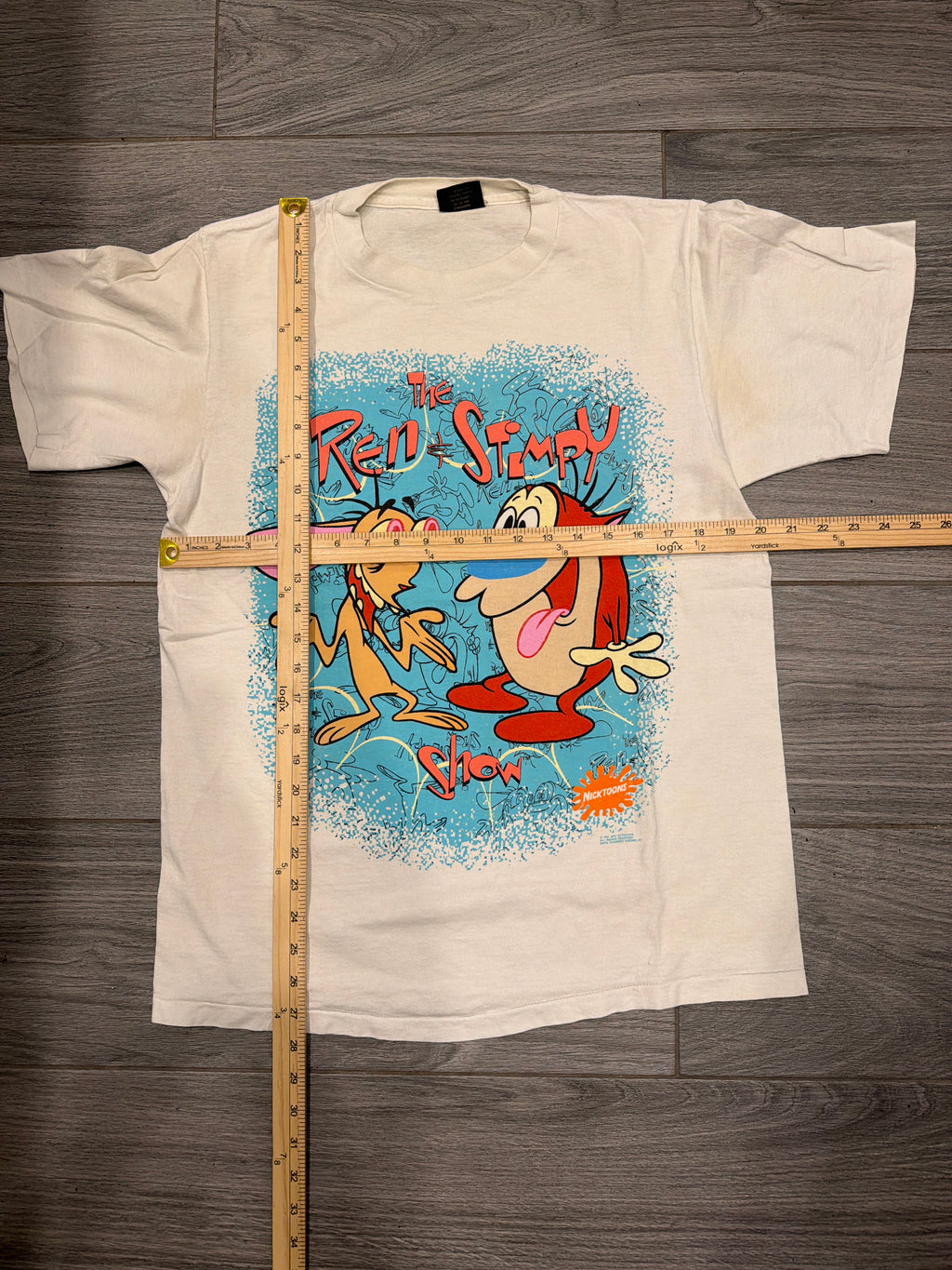 1991 Ren and Stimpy Show Nickelodeon White Changes T-Shirt Large