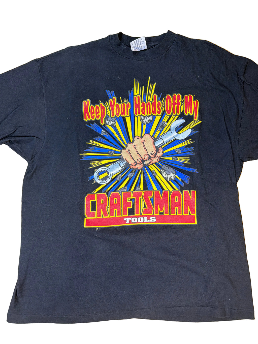 Craftsman Tools Keep Hands Off Promo Black T-Shirt L/XL