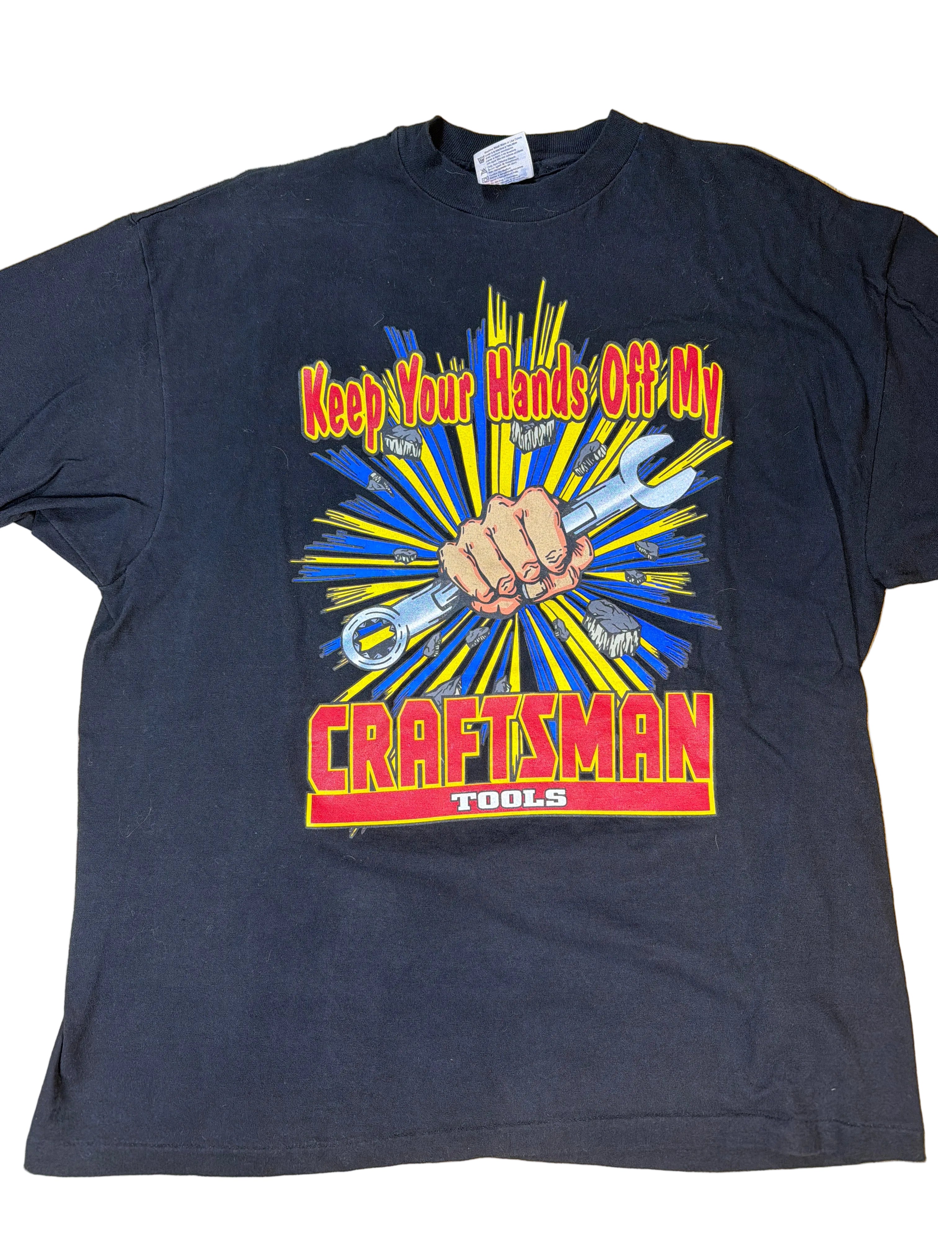 Craftsman Tools Keep Hands Off Promo Black T-Shirt L/XL