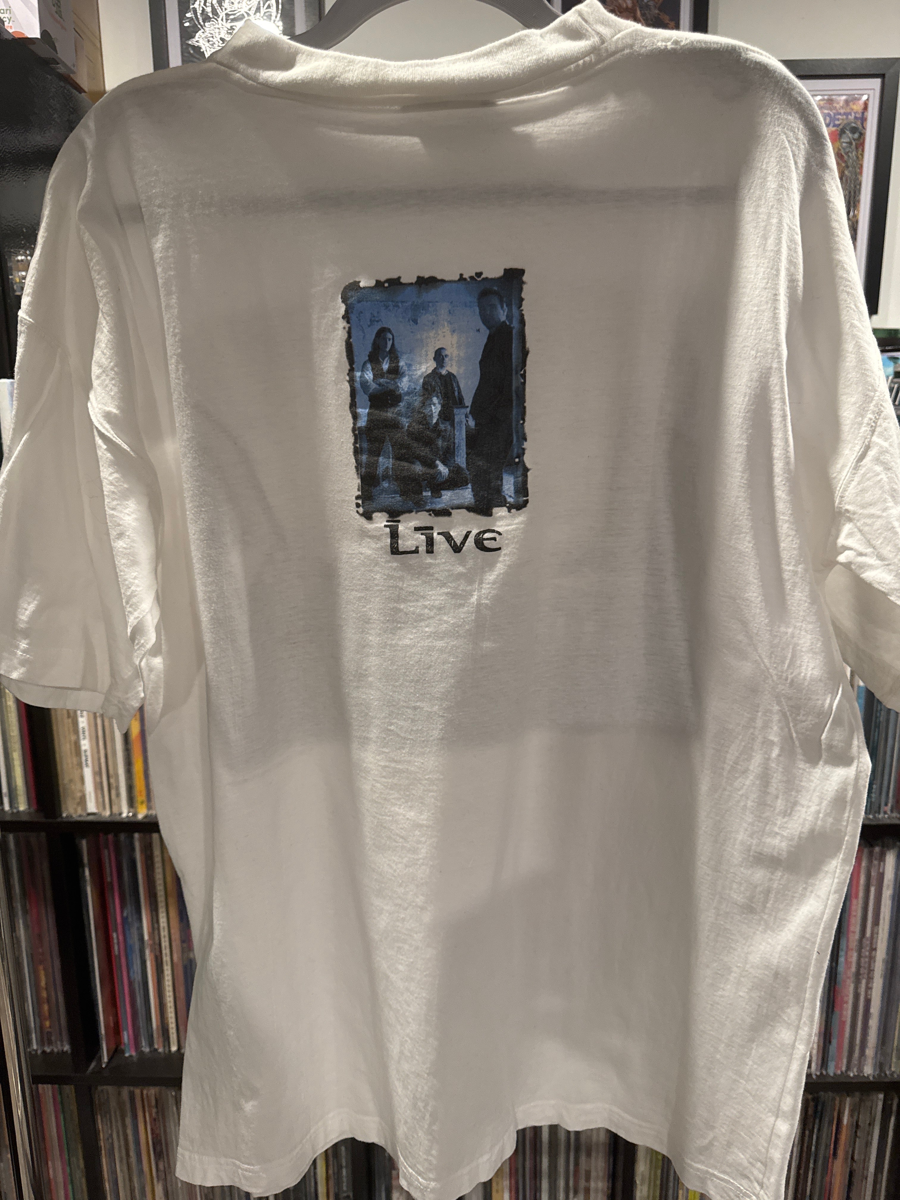 1995 Live Throwing Copper Lightning Crashes White T Shirt Brockum XL