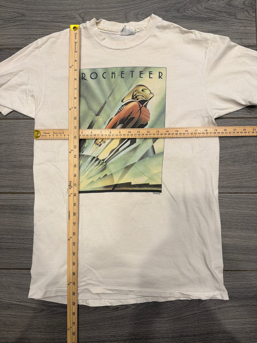 90s Disney Rocketeer Movie Promo White Large T-Shirt Billy Campbell