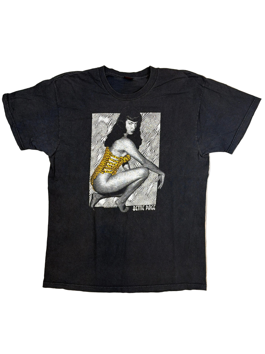 1998 Fashion Victim Bettie Page Pinup Black T-Shirt XL