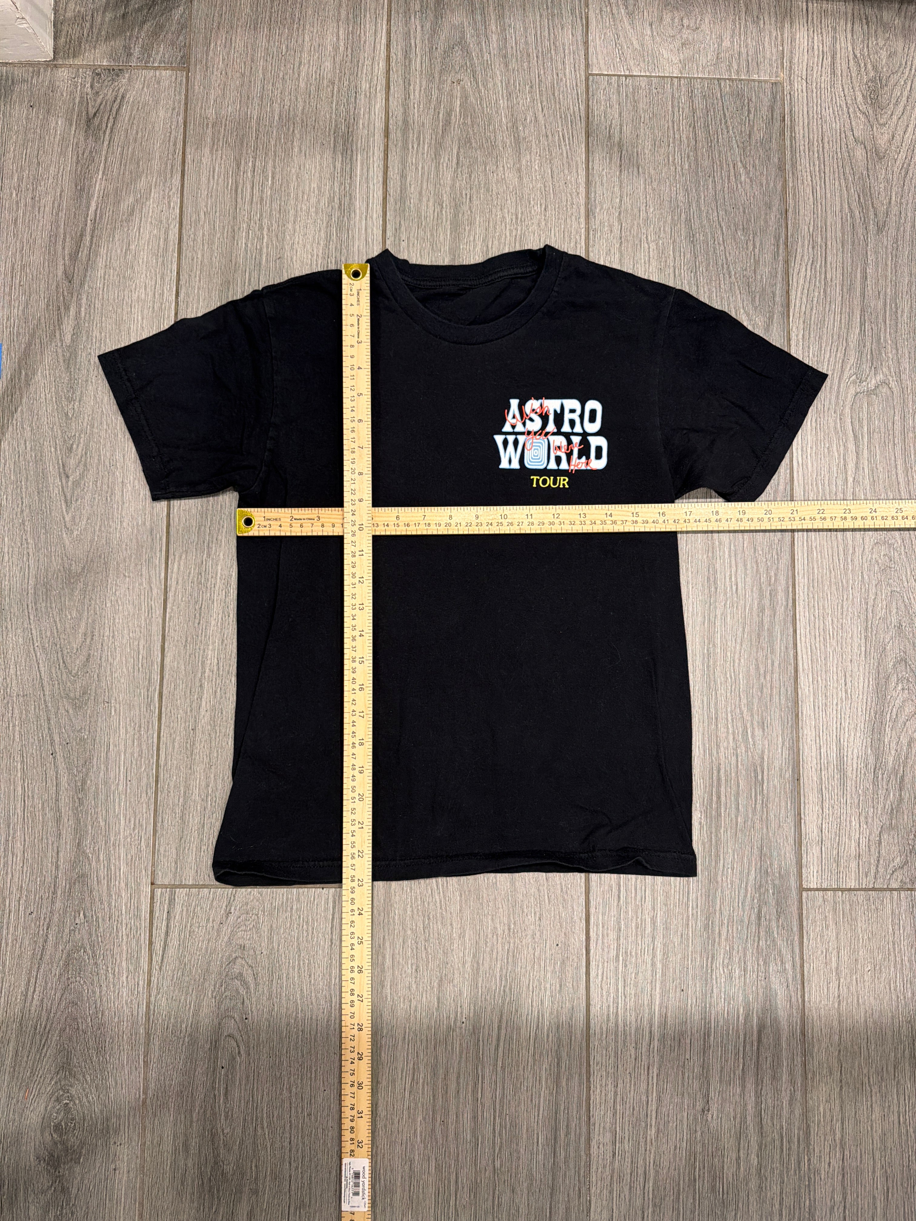 Travis Scott Astro World Wish You Were Here Tour Black T-Shirt Small