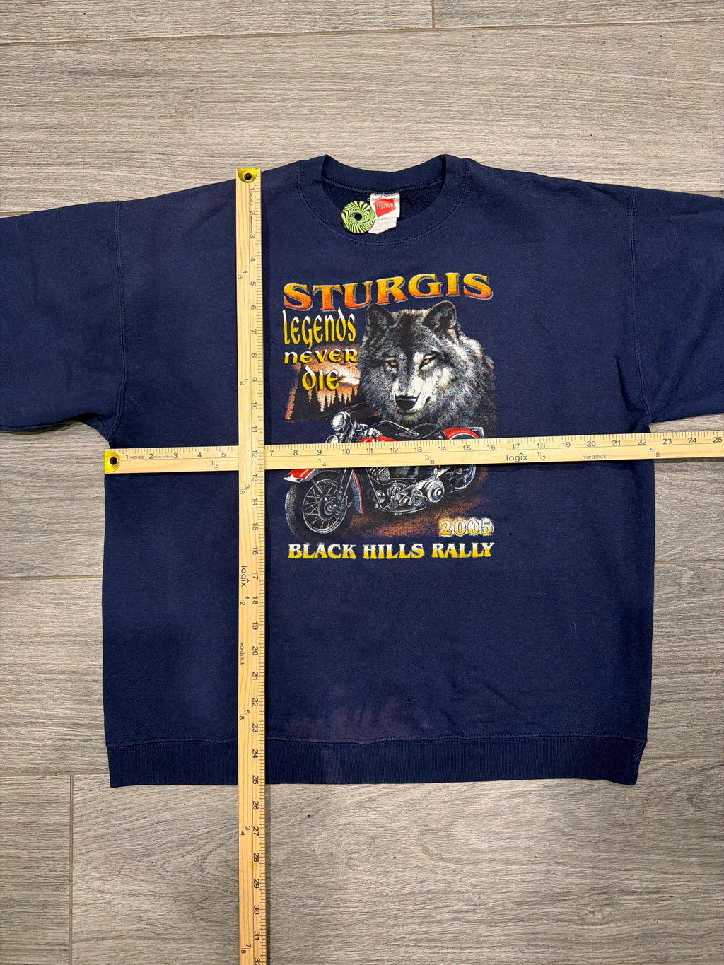 2005 Sturgis Motorcycle Harley Davidson Crew Neck Blue Sweatshirt Large