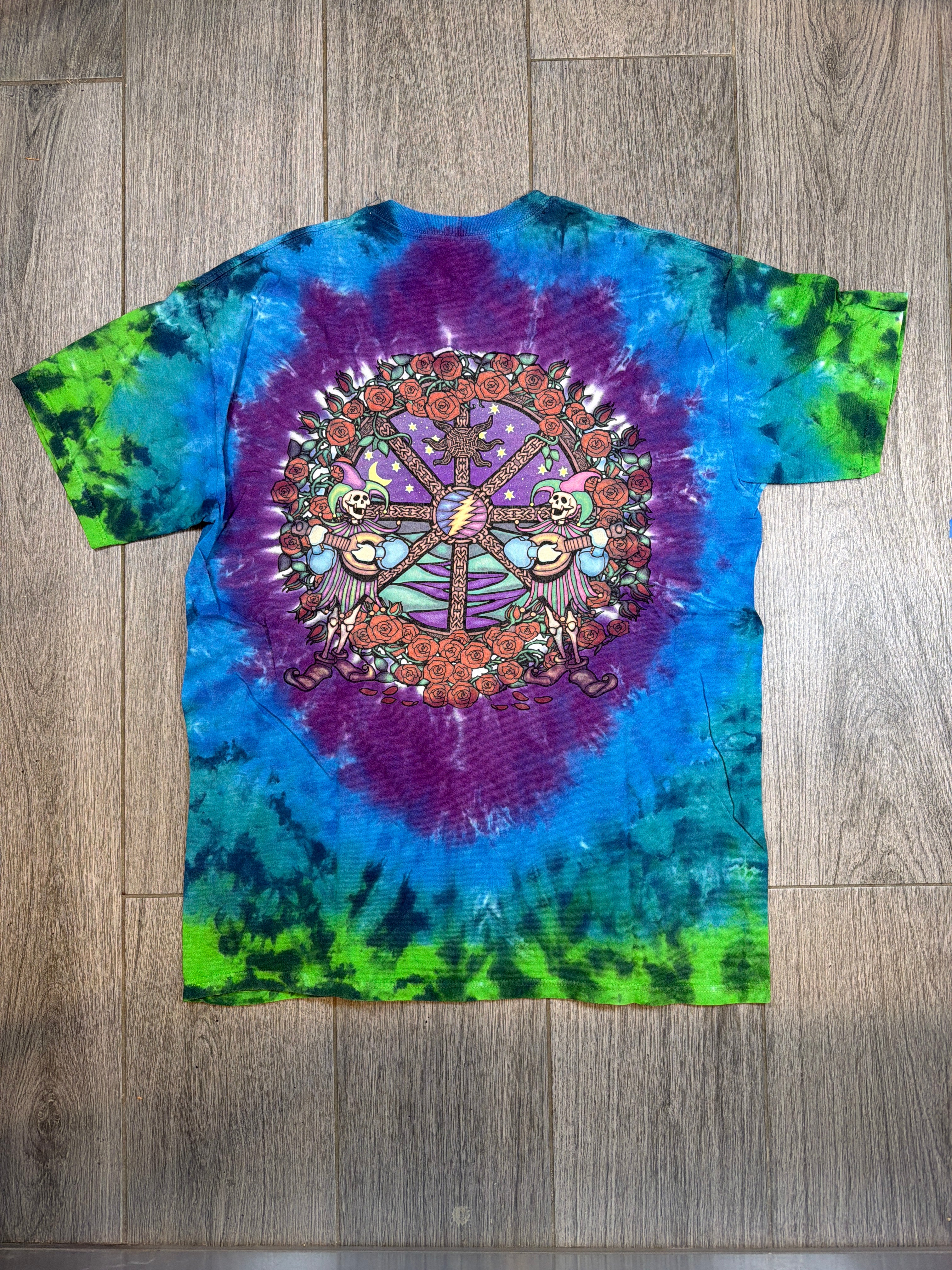 Grateful Dead Liquid Blue Fractal T-Shirt Large